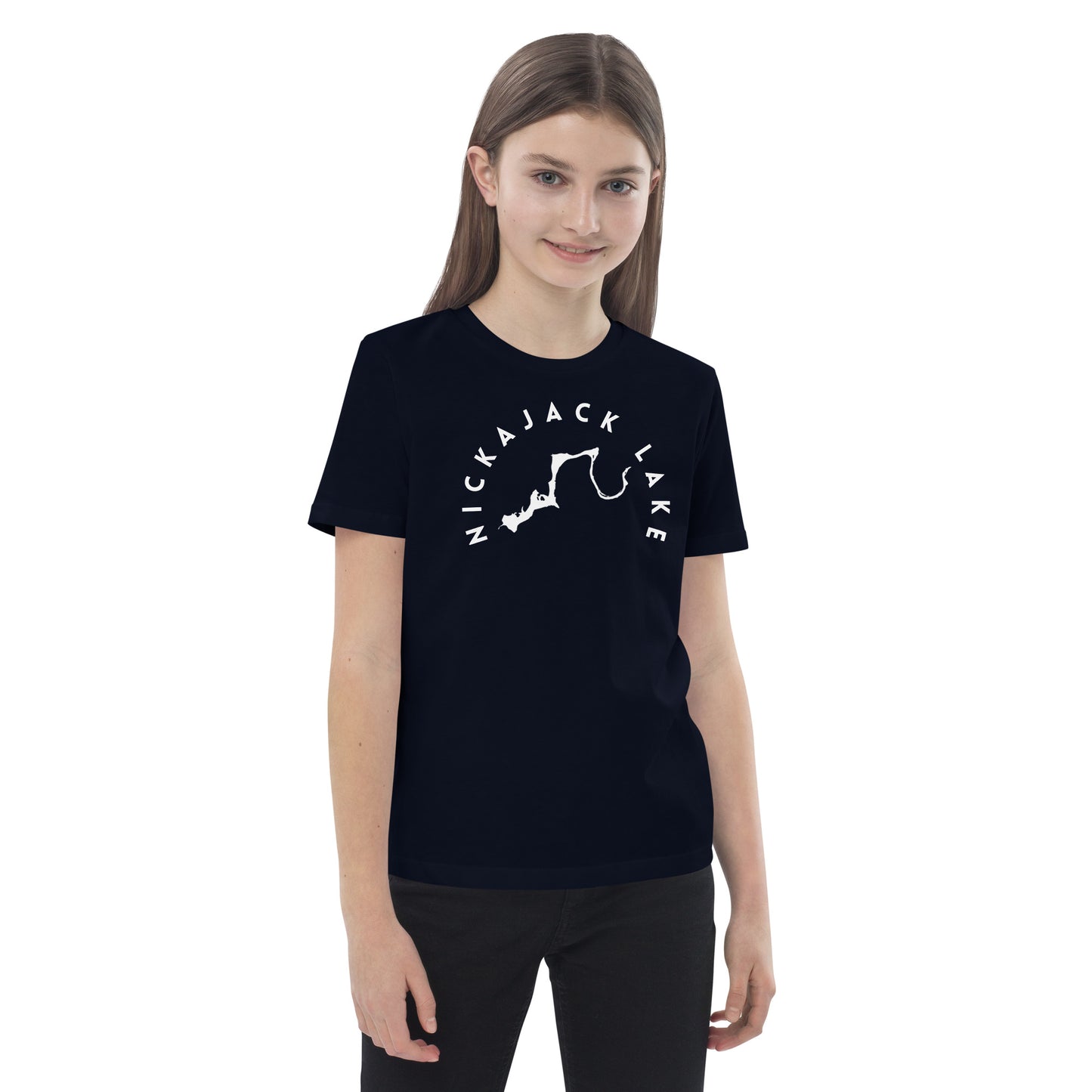 Nickajack Lake Tennessee Freshwater BW Organic cotton kids t-shirt