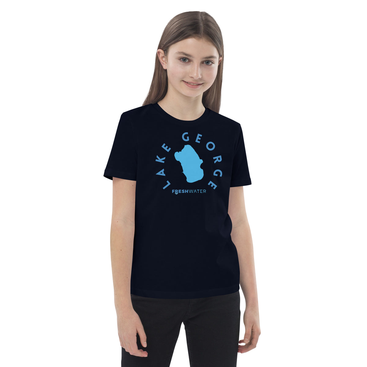 Lake George Florida Freshwater Blue Organic cotton kids t-shirt
