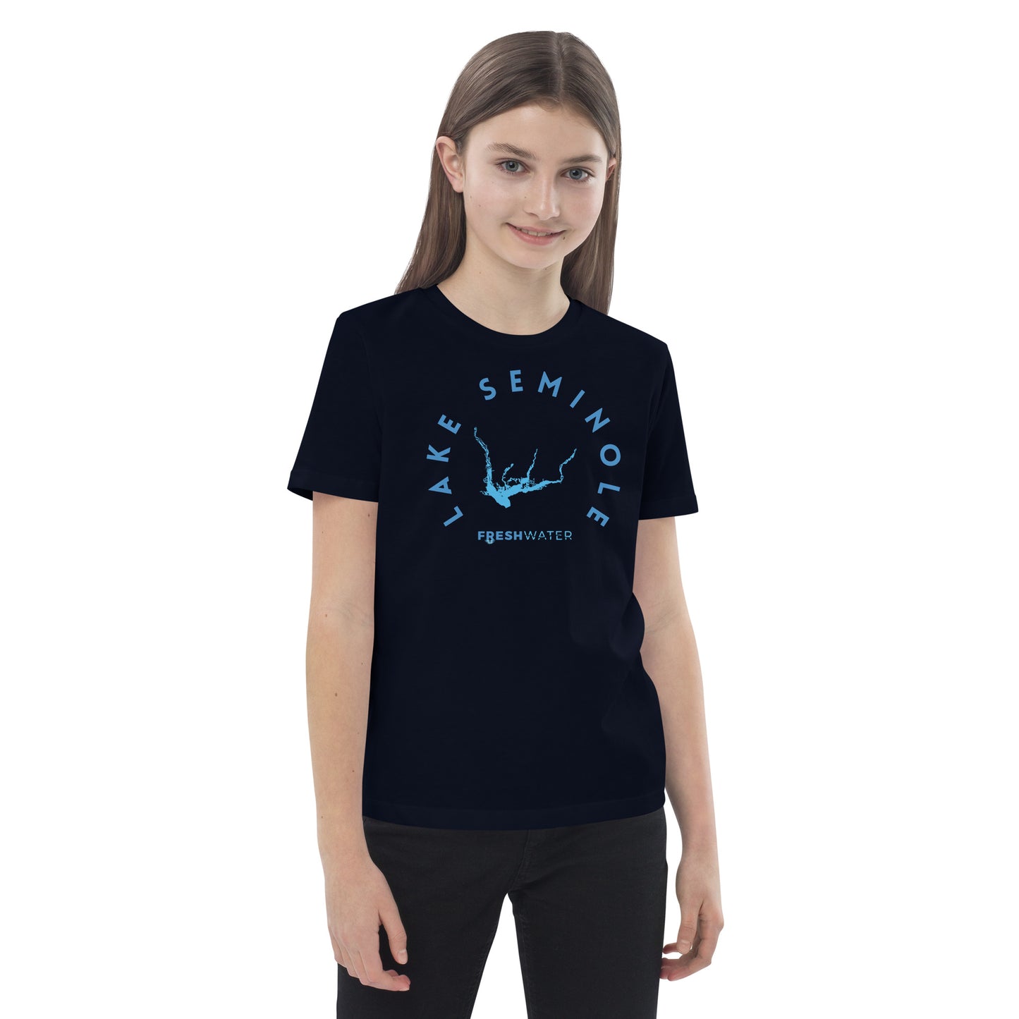 Lake Seminole Florida Freshwater Blue Organic cotton kids t-shirt