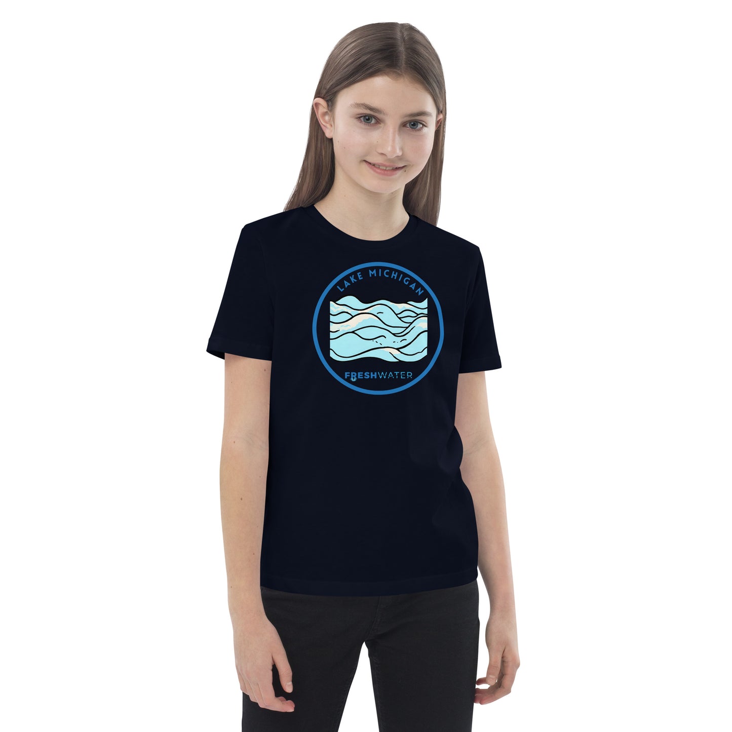 Lake Michigan Freshwater Waves Organic cotton kids t-shirt