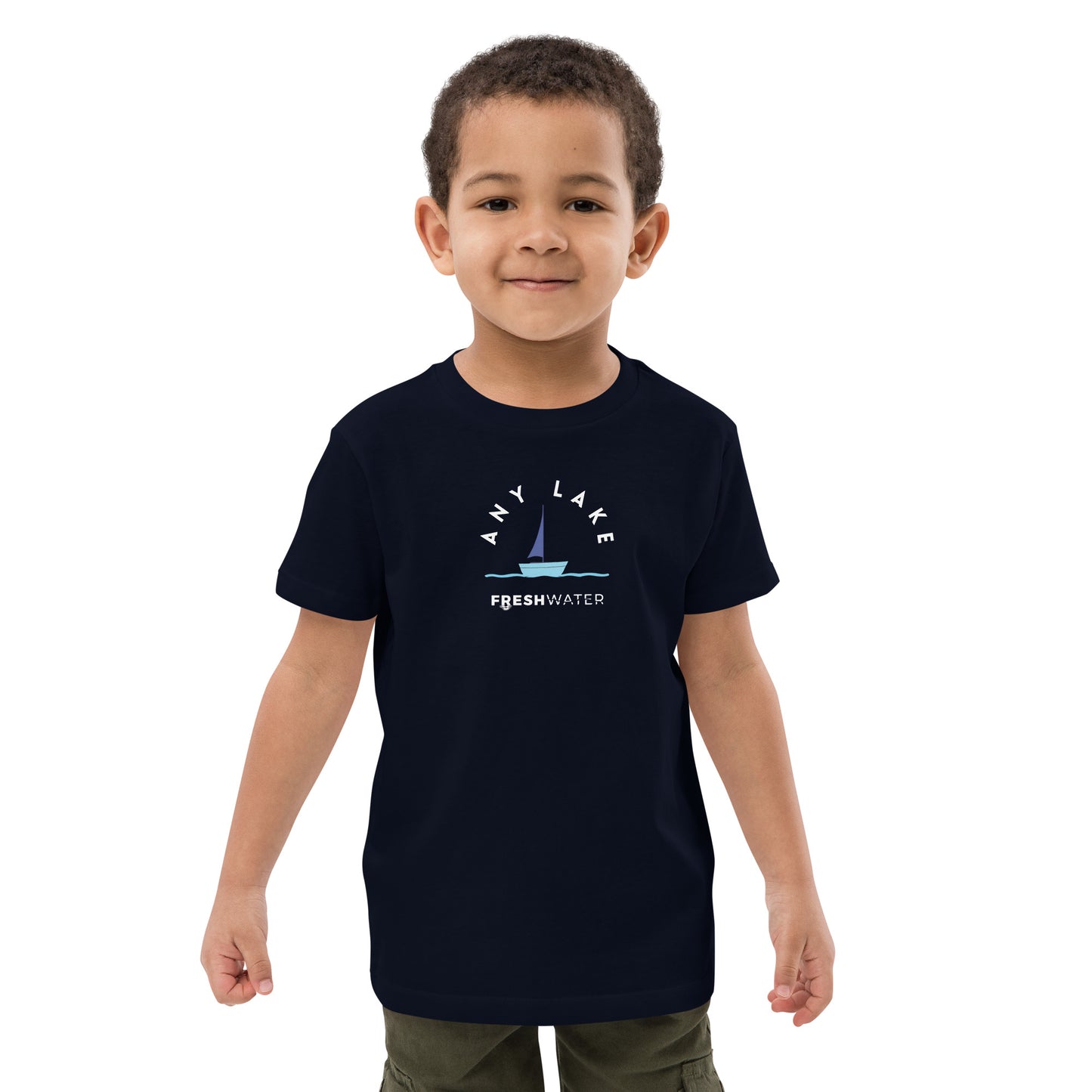 Custom FreshKids Sailing BW Organic cotton kids t-shirt