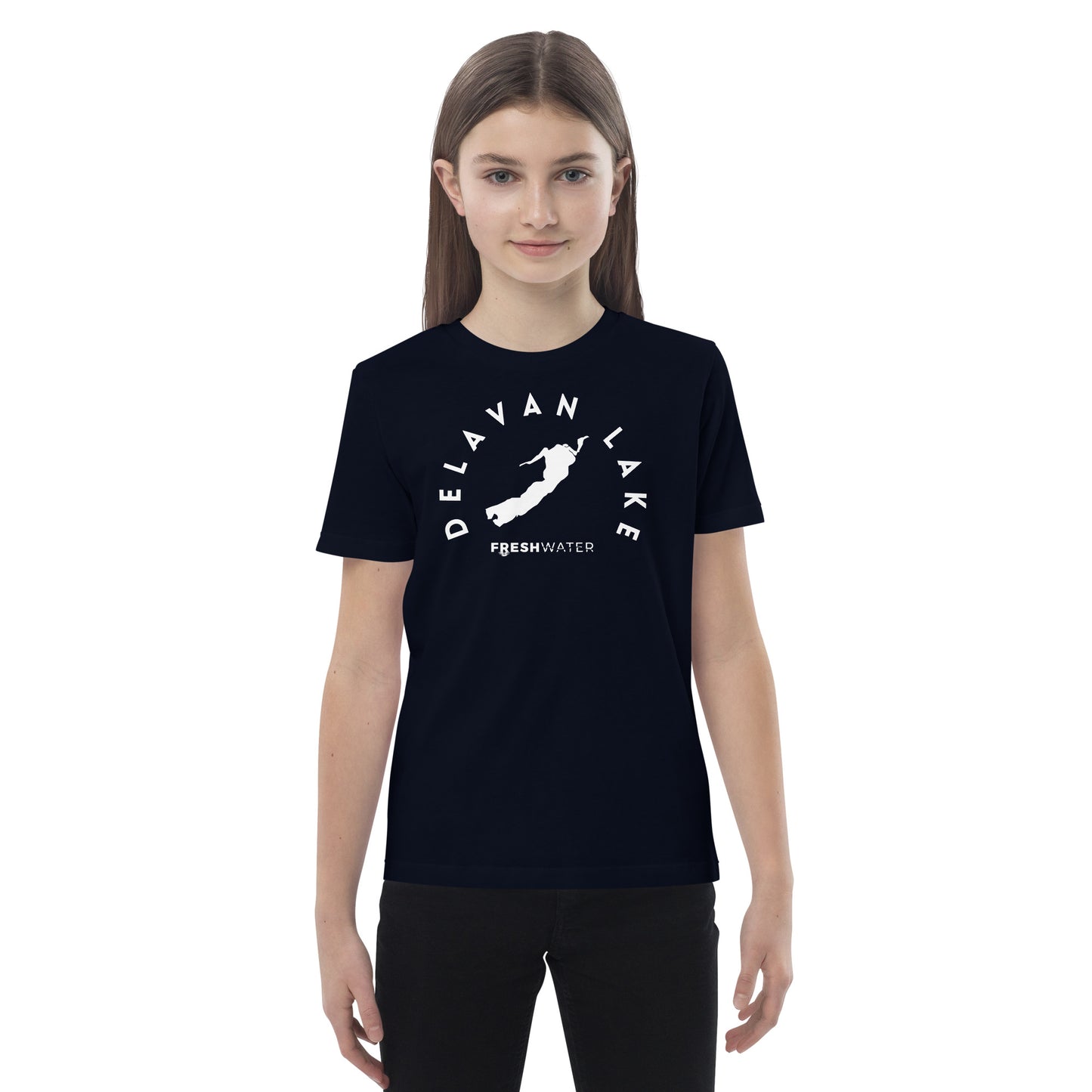 Delavan Lake Freshwater BW Organic cotton kids t-shirt