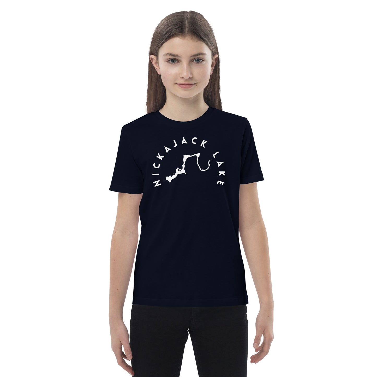 Nickajack Lake Tennessee Freshwater BW Organic cotton kids t-shirt