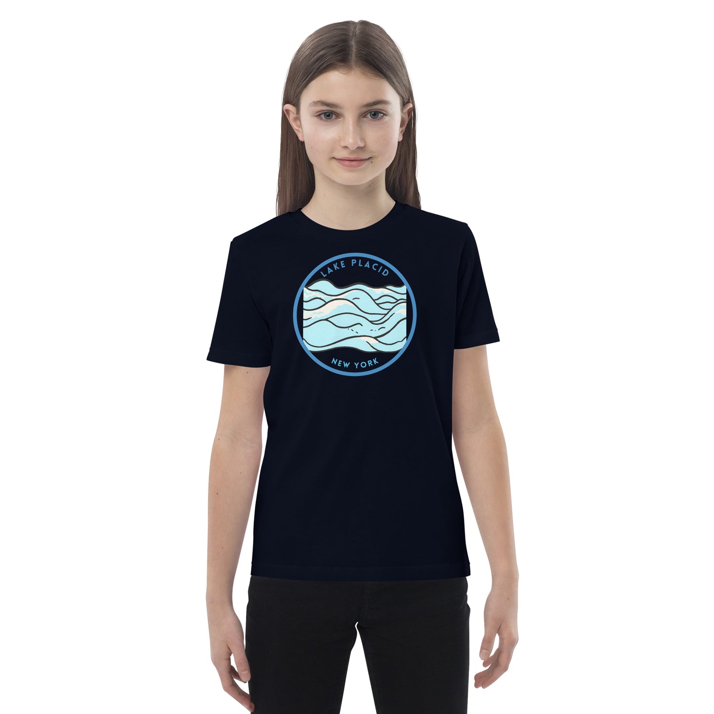 Lake Placid New York Freshwater Waves Organic cotton kids t-shirt