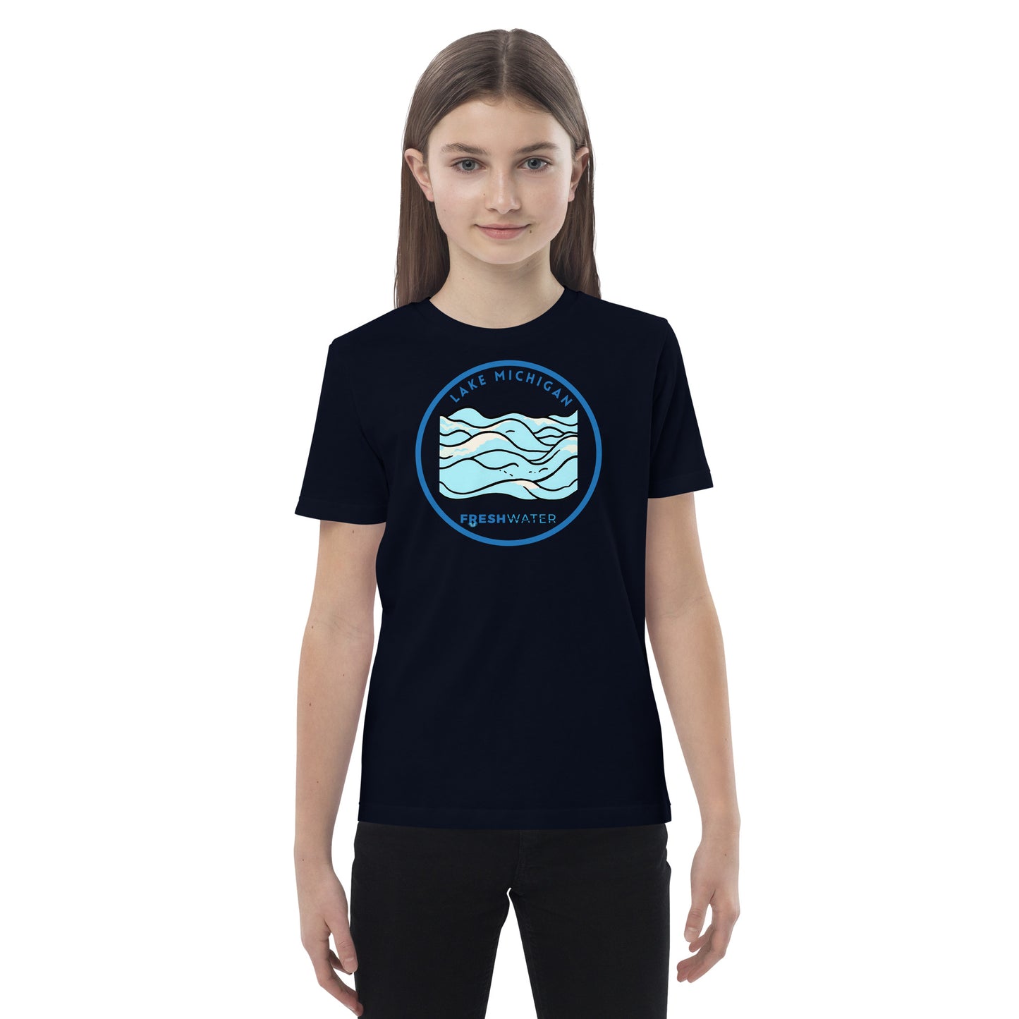 Lake Michigan Freshwater Waves Organic cotton kids t-shirt