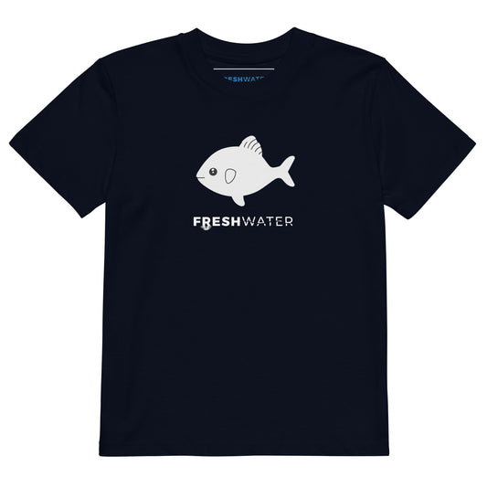 Freshwater Blue Fish BW Organic cotton kids t-shirt