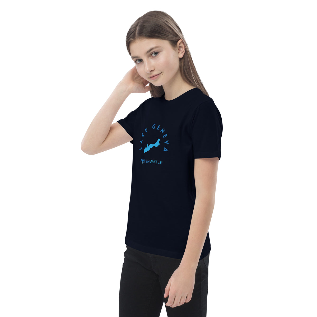 Lake Geneva Freshwater Blue Organic cotton kids t-shirt