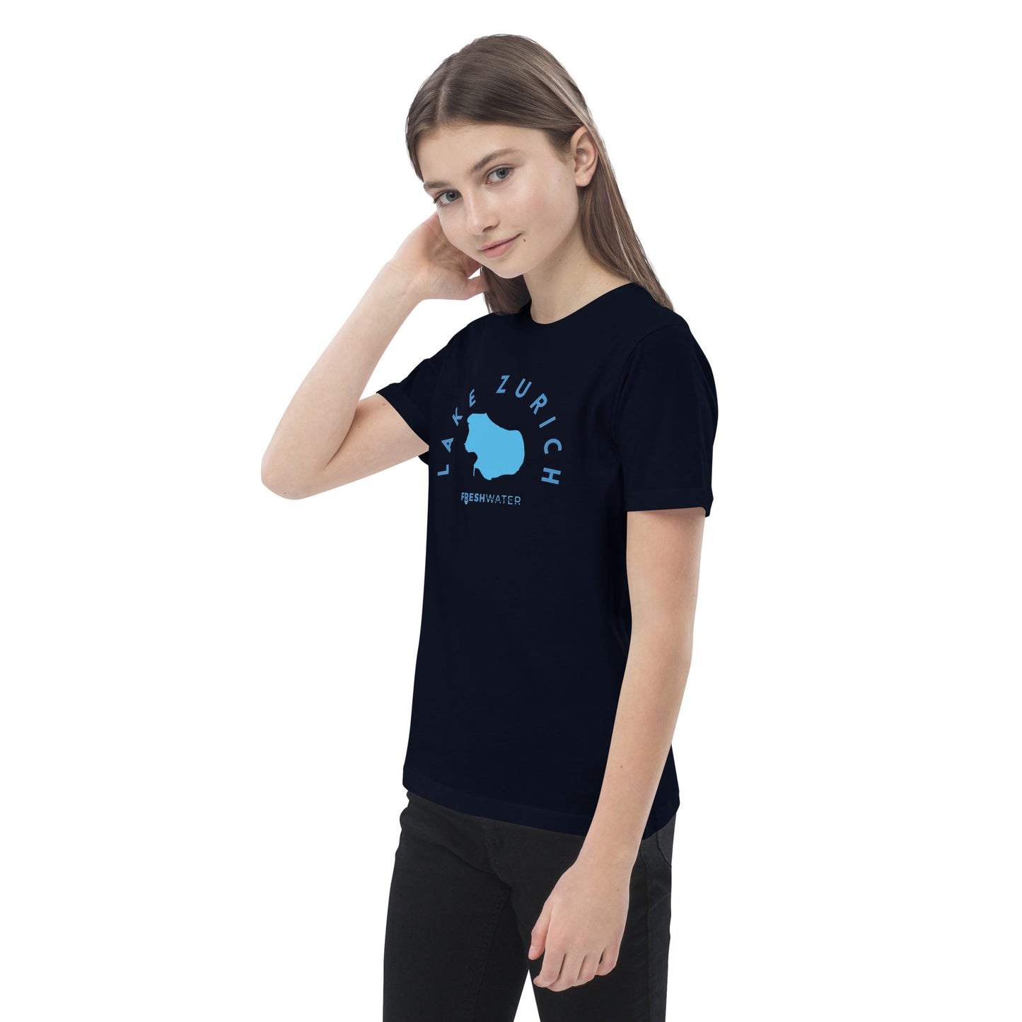 Lake Zurich Freshwater Blue Organic cotton kids t-shirt