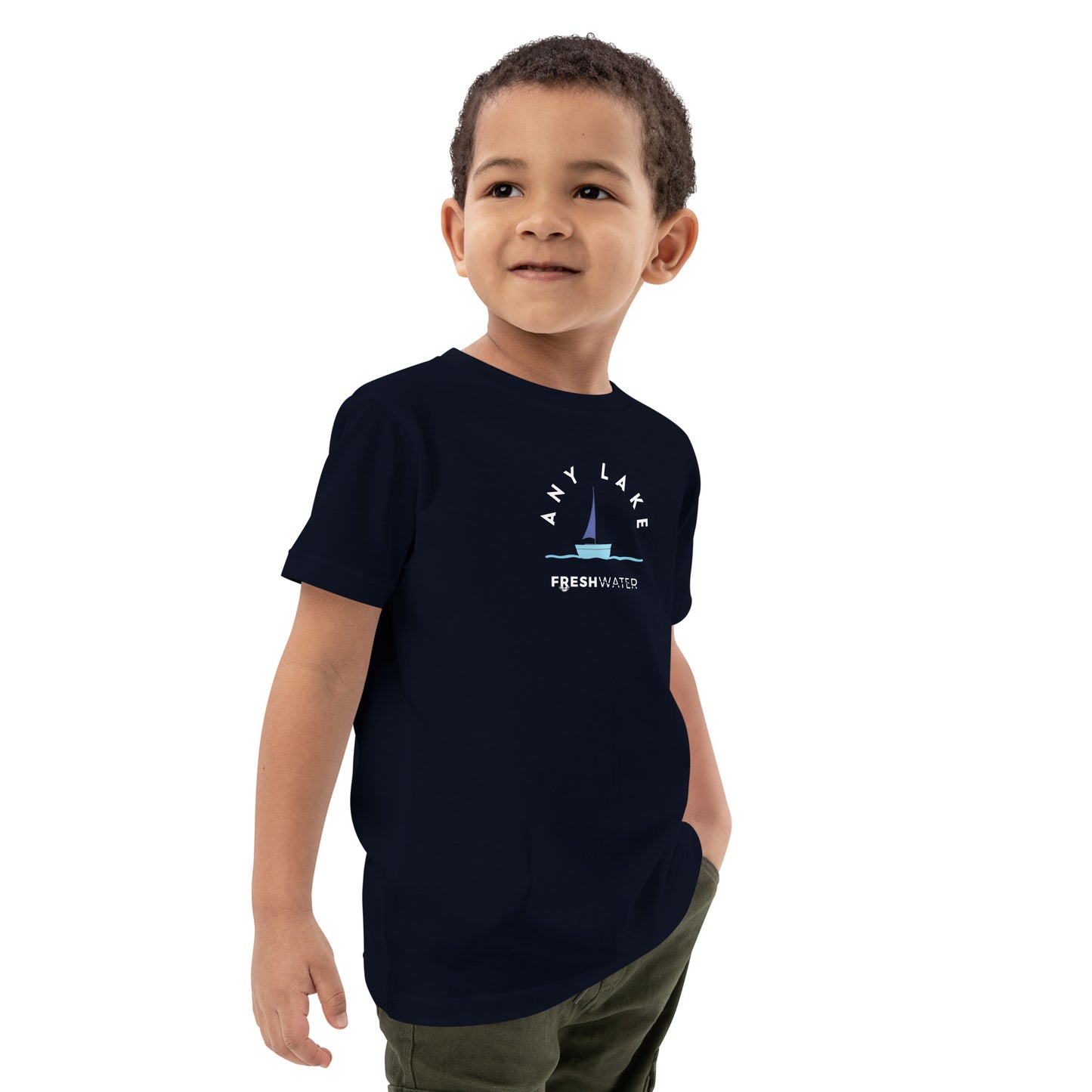Custom FreshKids Sailing BW Organic cotton kids t-shirt