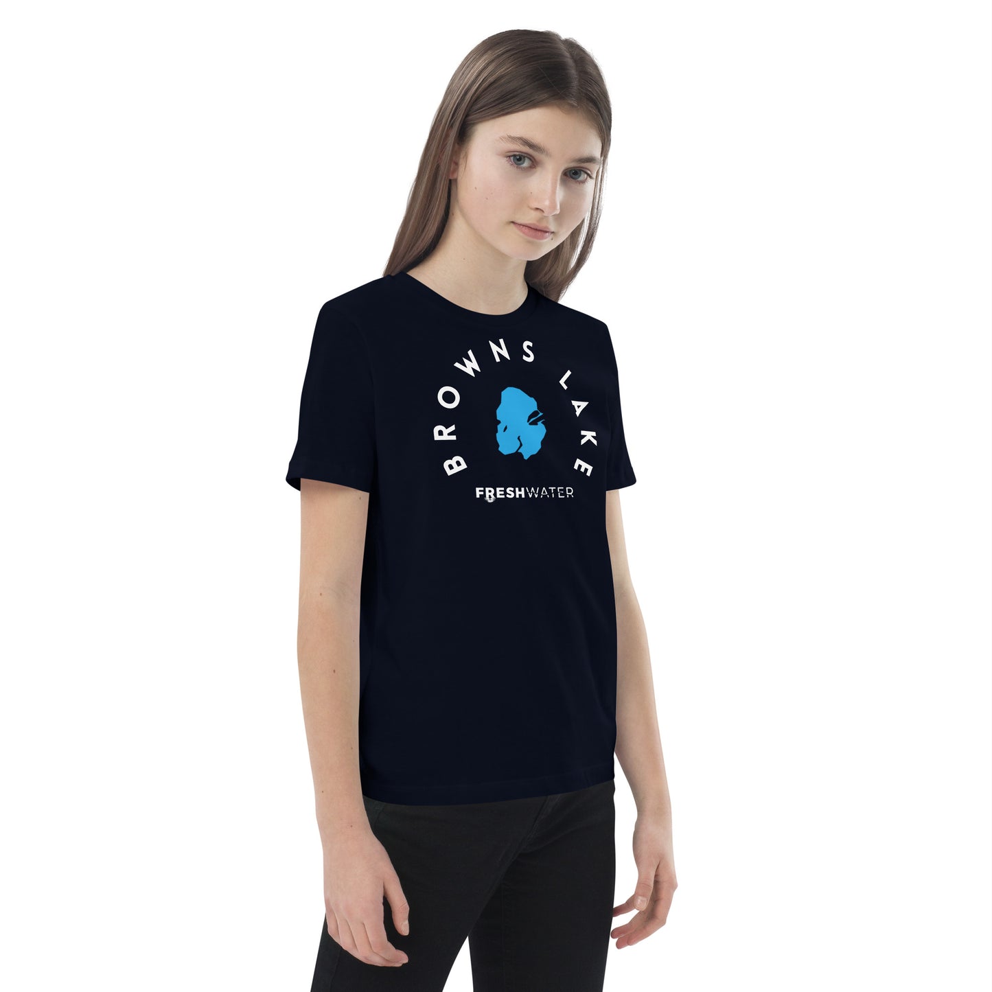 Browns Lake Wisconsin Freshwater WB Organic cotton kids t-shirt