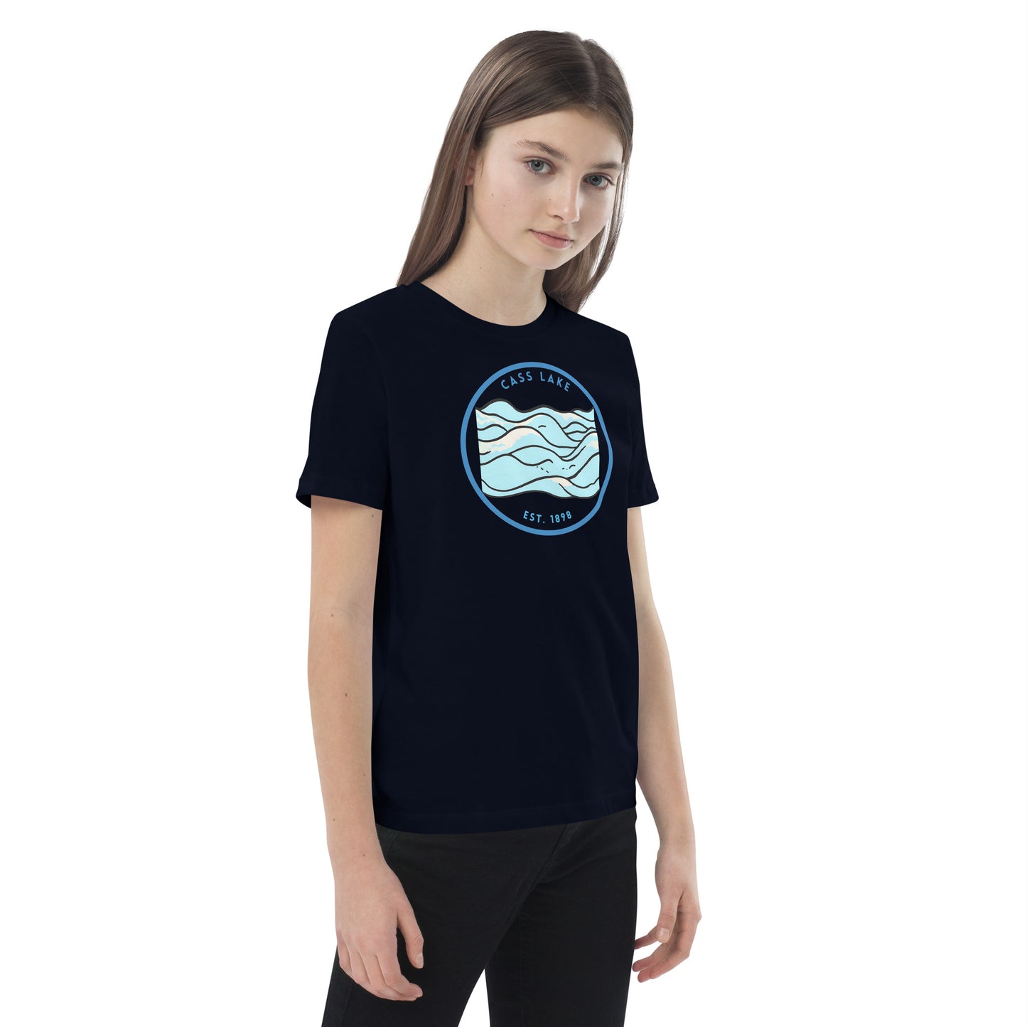 Cass Lake Minnesota Freshwater Waves Organic cotton kids t-shirt