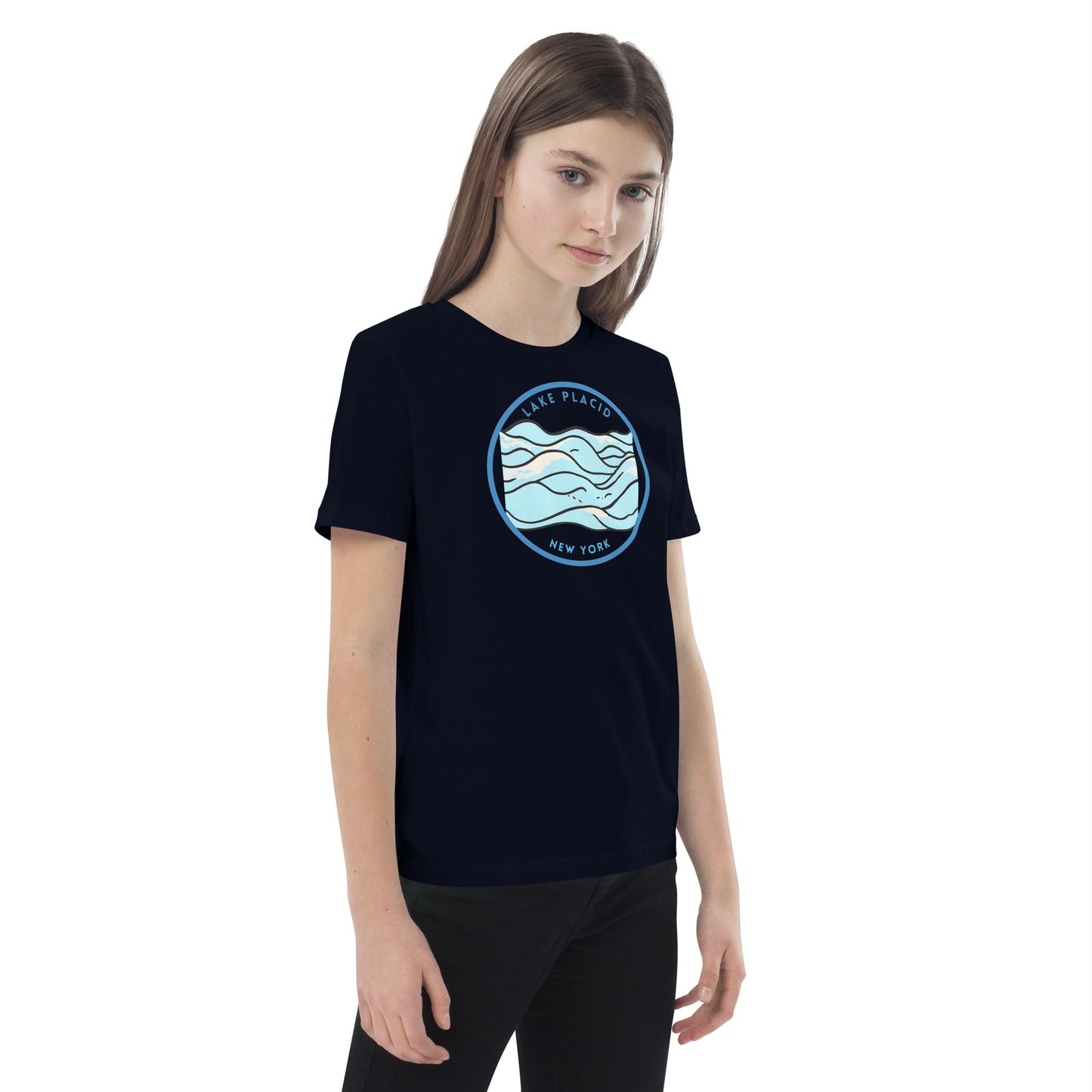 Lake Placid New York Freshwater Waves Organic cotton kids t-shirt