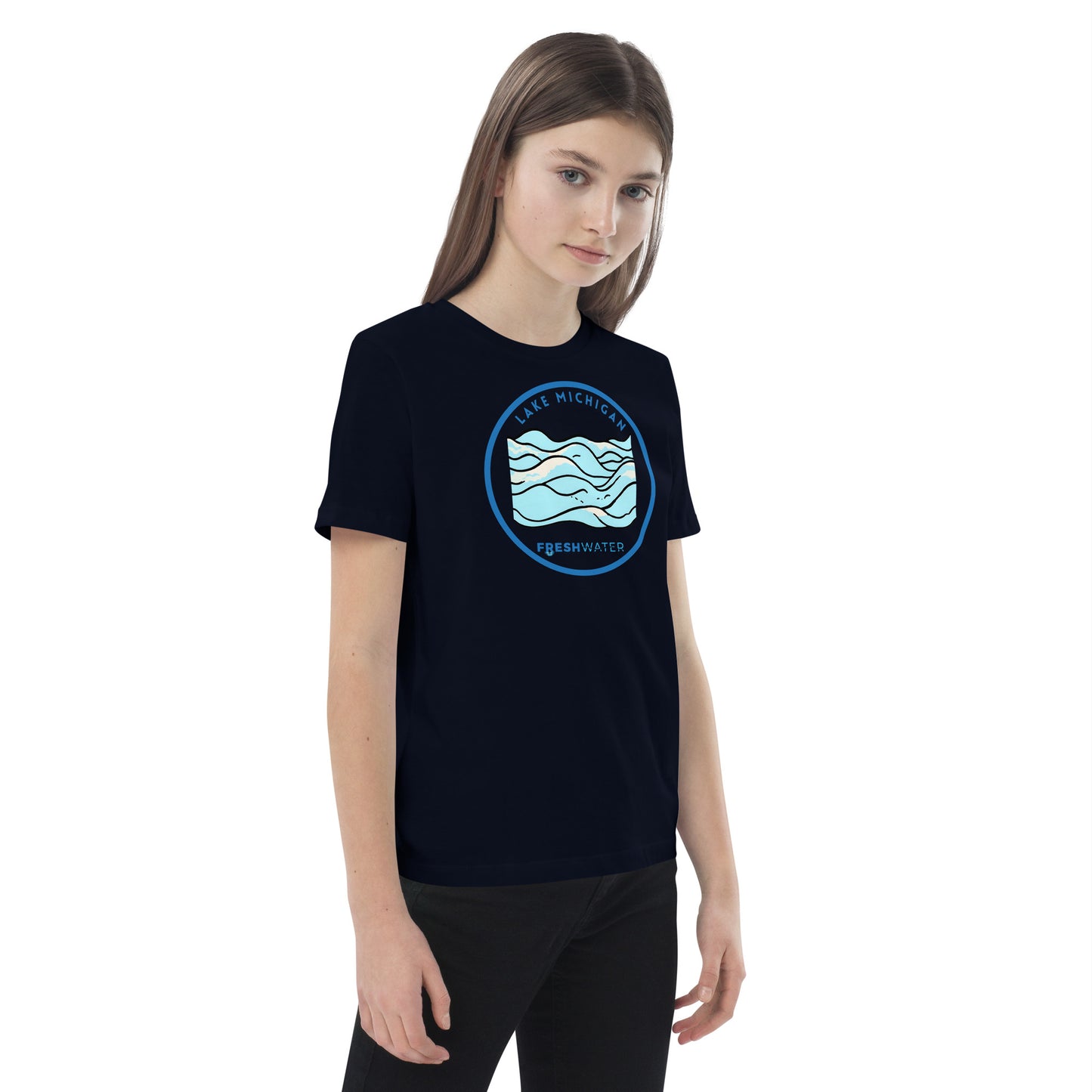 Lake Michigan Freshwater Waves Organic cotton kids t-shirt