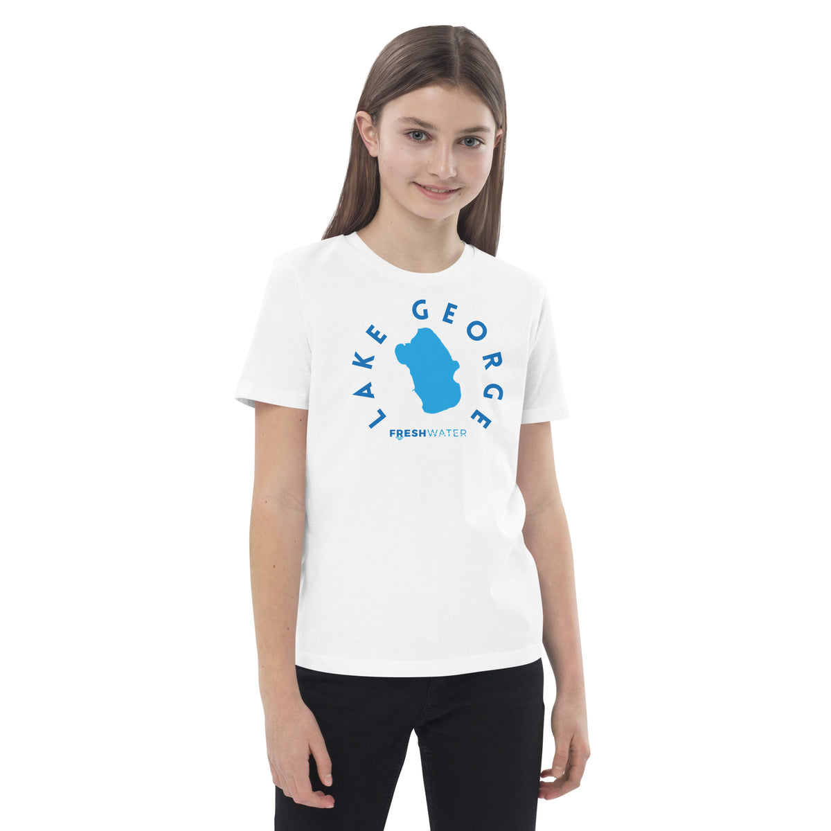 Lake George Florida Freshwater Blue Organic cotton kids t-shirt