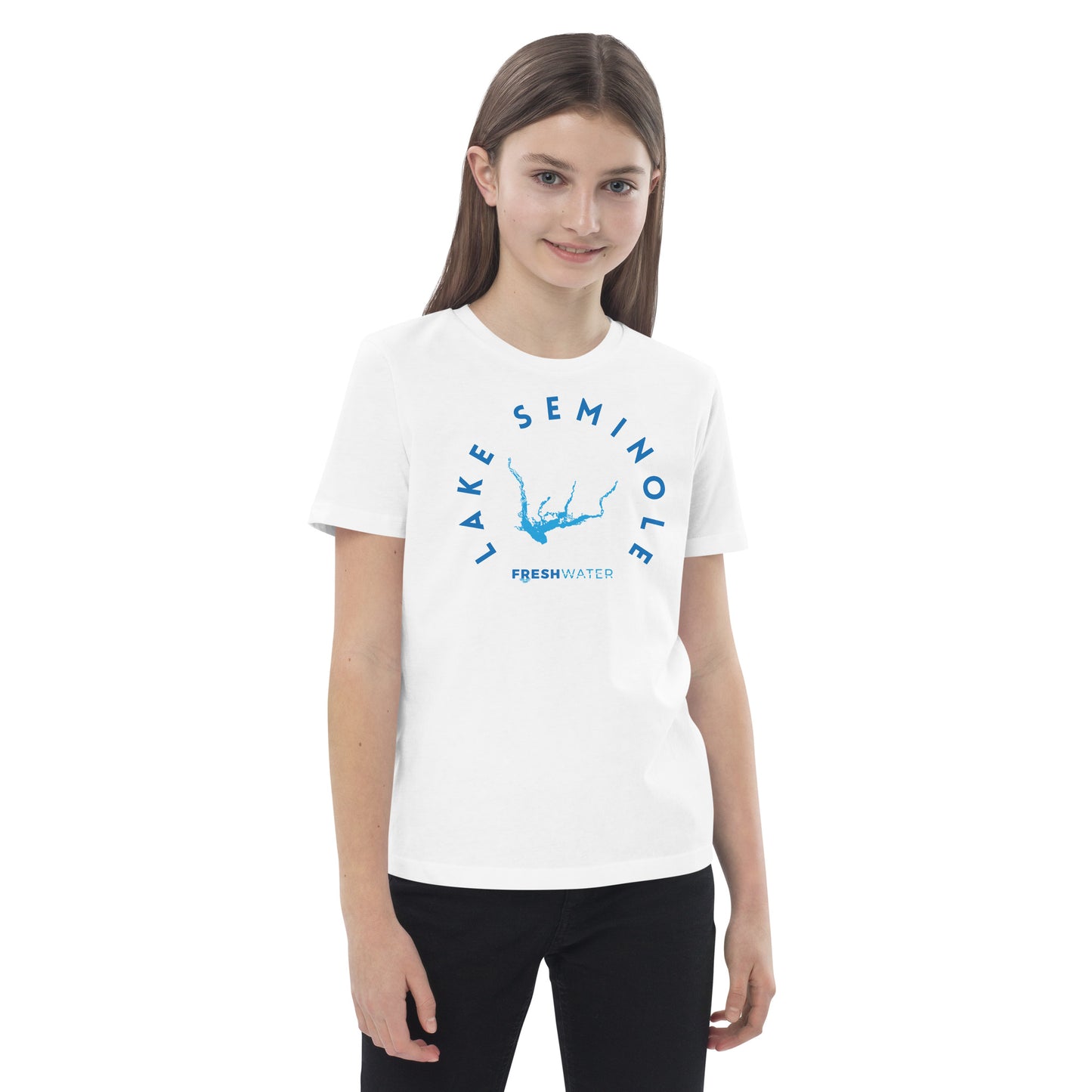 Lake Seminole Florida Freshwater Blue Organic cotton kids t-shirt