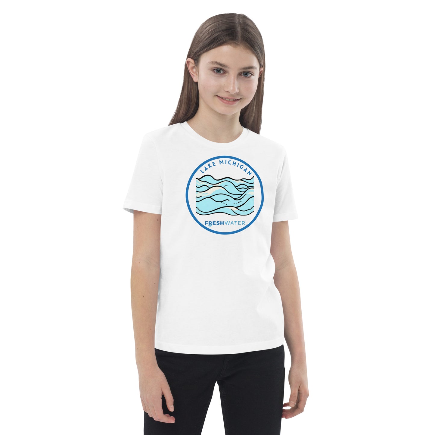 Lake Michigan Freshwater Waves Organic cotton kids t-shirt