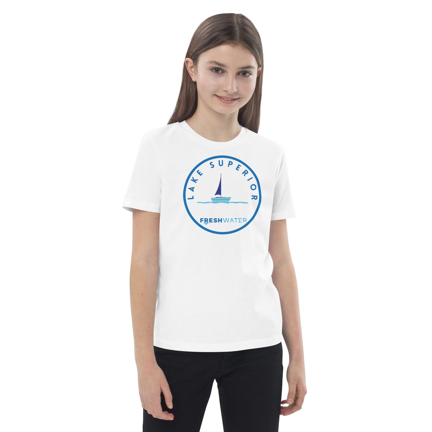Lake Superior Freshwater Sailing Organic cotton kids t-shirt