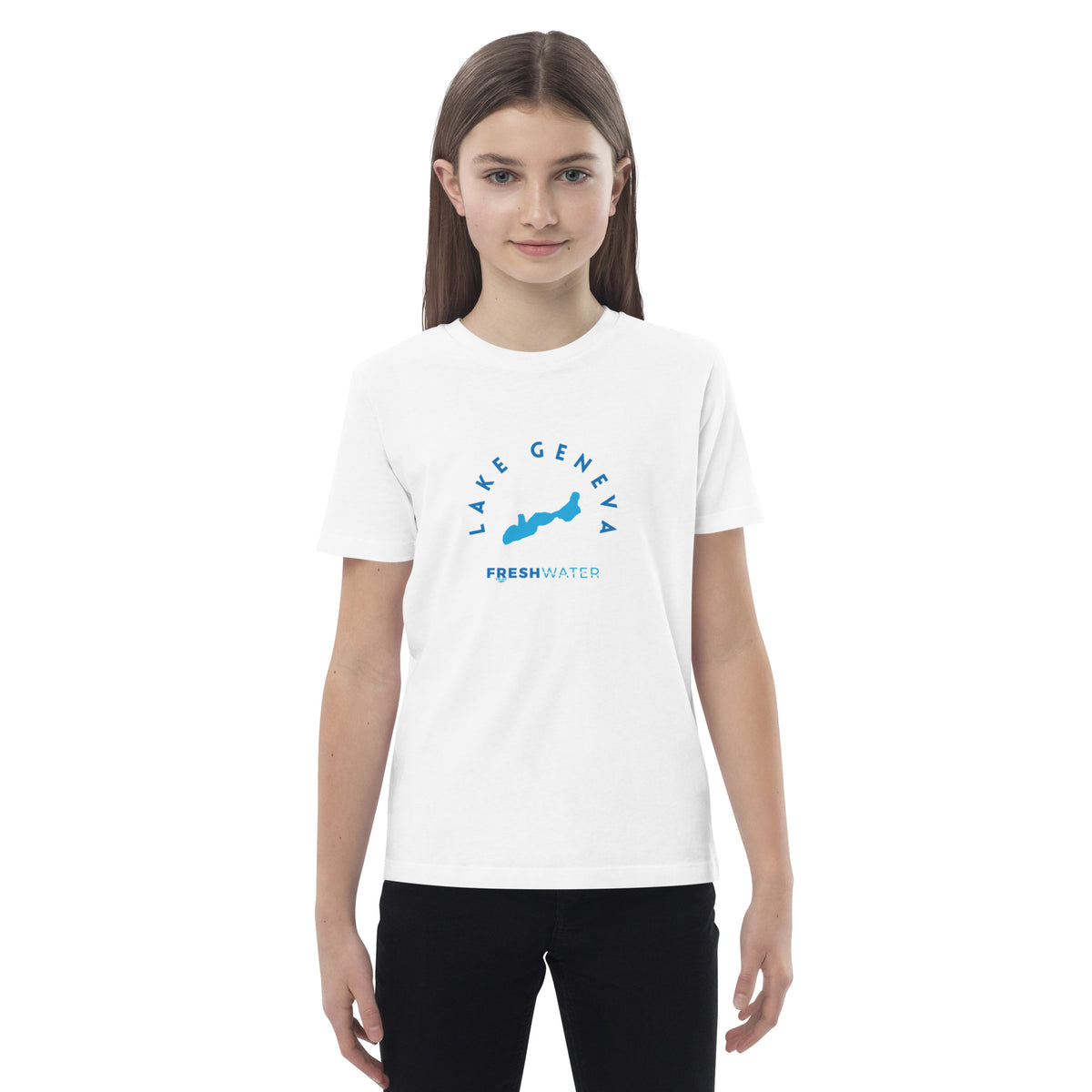 Lake Geneva Freshwater Blue Organic cotton kids t-shirt