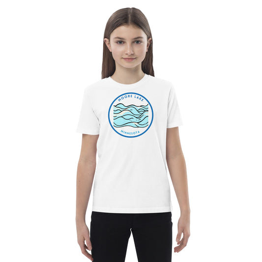 Moore Lake Minnesota Freshwater Waves Organic cotton kids t-shirt