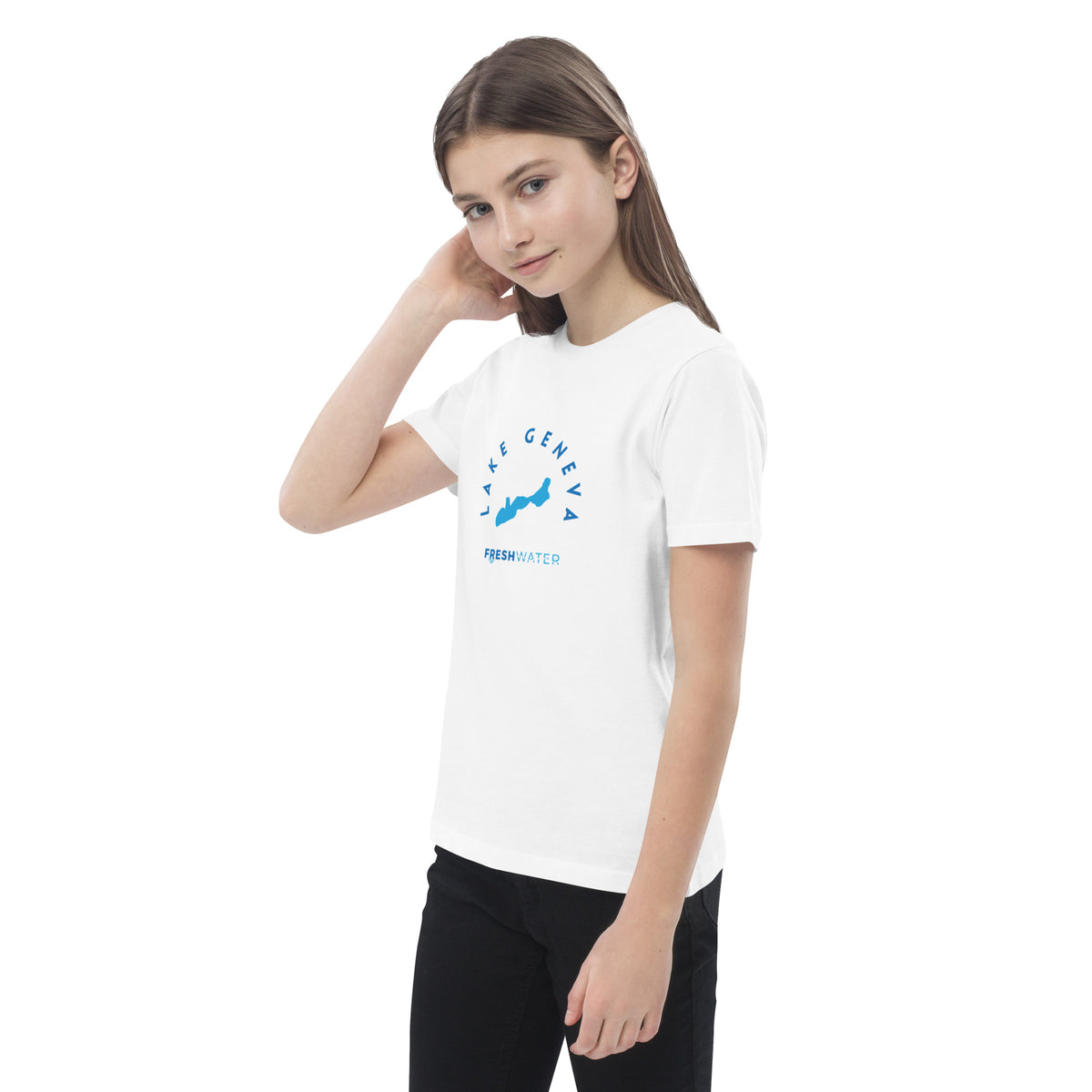 Lake Geneva Freshwater Blue Organic cotton kids t-shirt