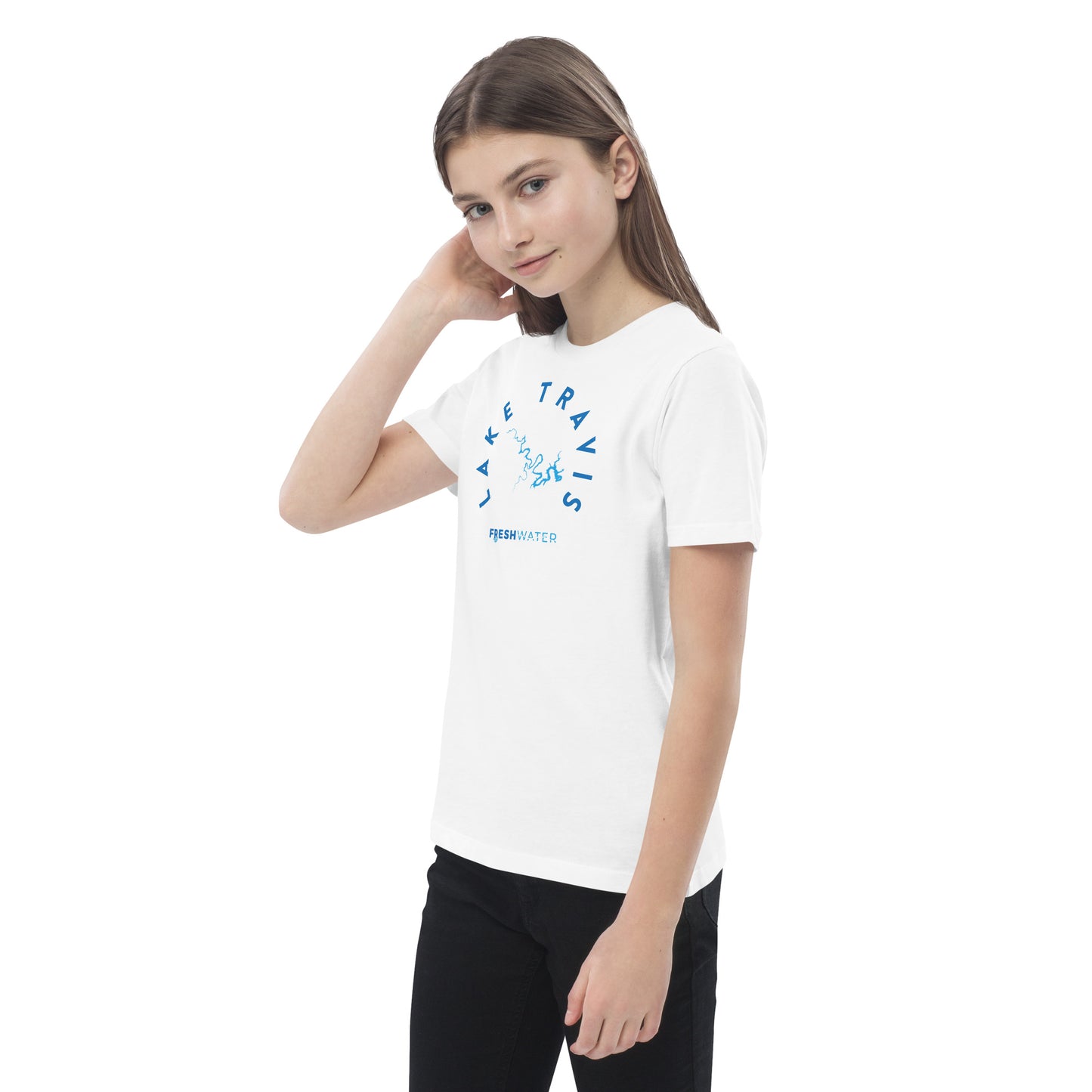 Lake Travis Texas Freshwater Blue Organic cotton kids t-shirt