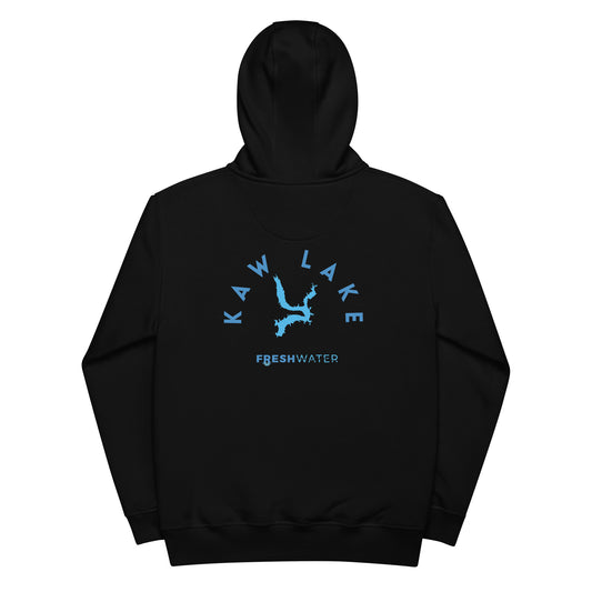 Kaw Lake Oklahoma Freshwater Blue Premium eco hoodie