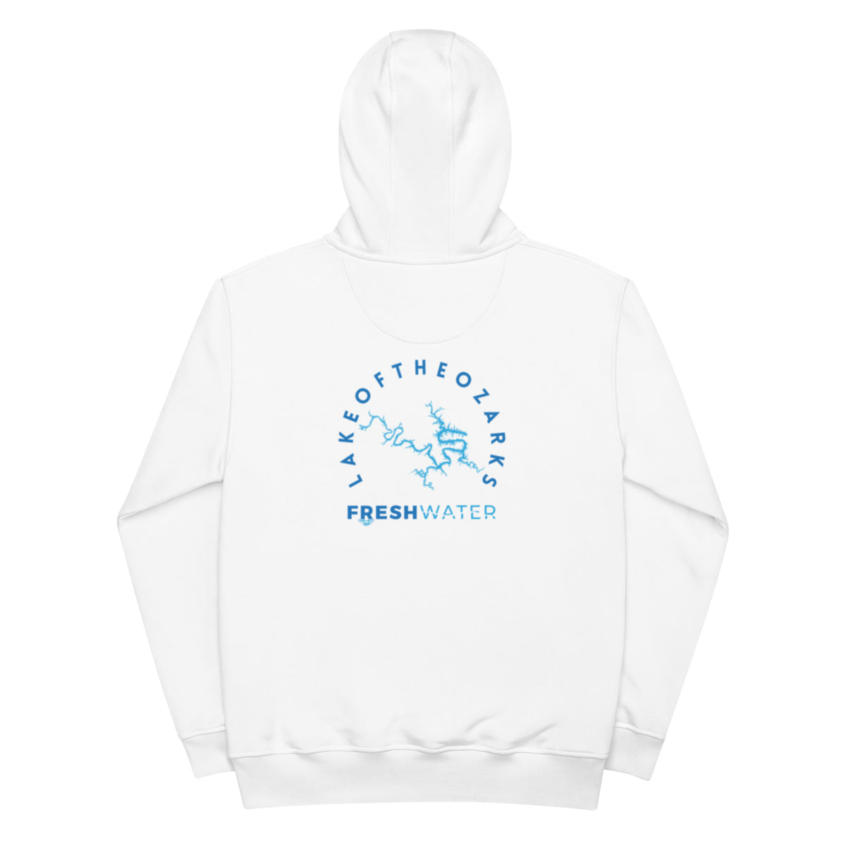 Lake of the Ozarks Freshwater Blue Premium eco hoodie
