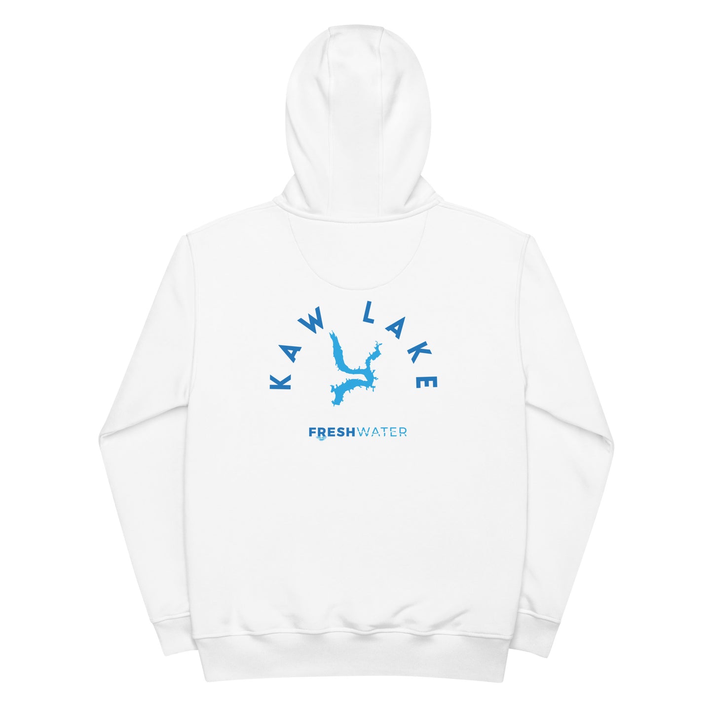 Kaw Lake Oklahoma Freshwater Blue Premium eco hoodie