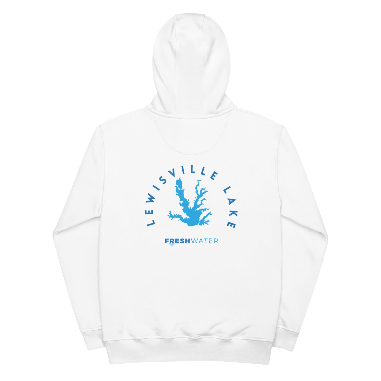 Lewisville Lake Texas Freshwater Blue Premium eco hoodie