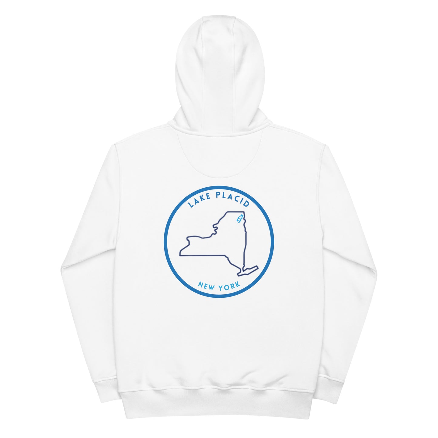 Lake Placid New York Freshwater NY Outline Premium eco hoodie