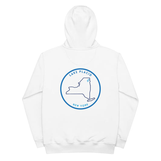 Lake Placid New York Freshwater NY Outline Premium eco hoodie