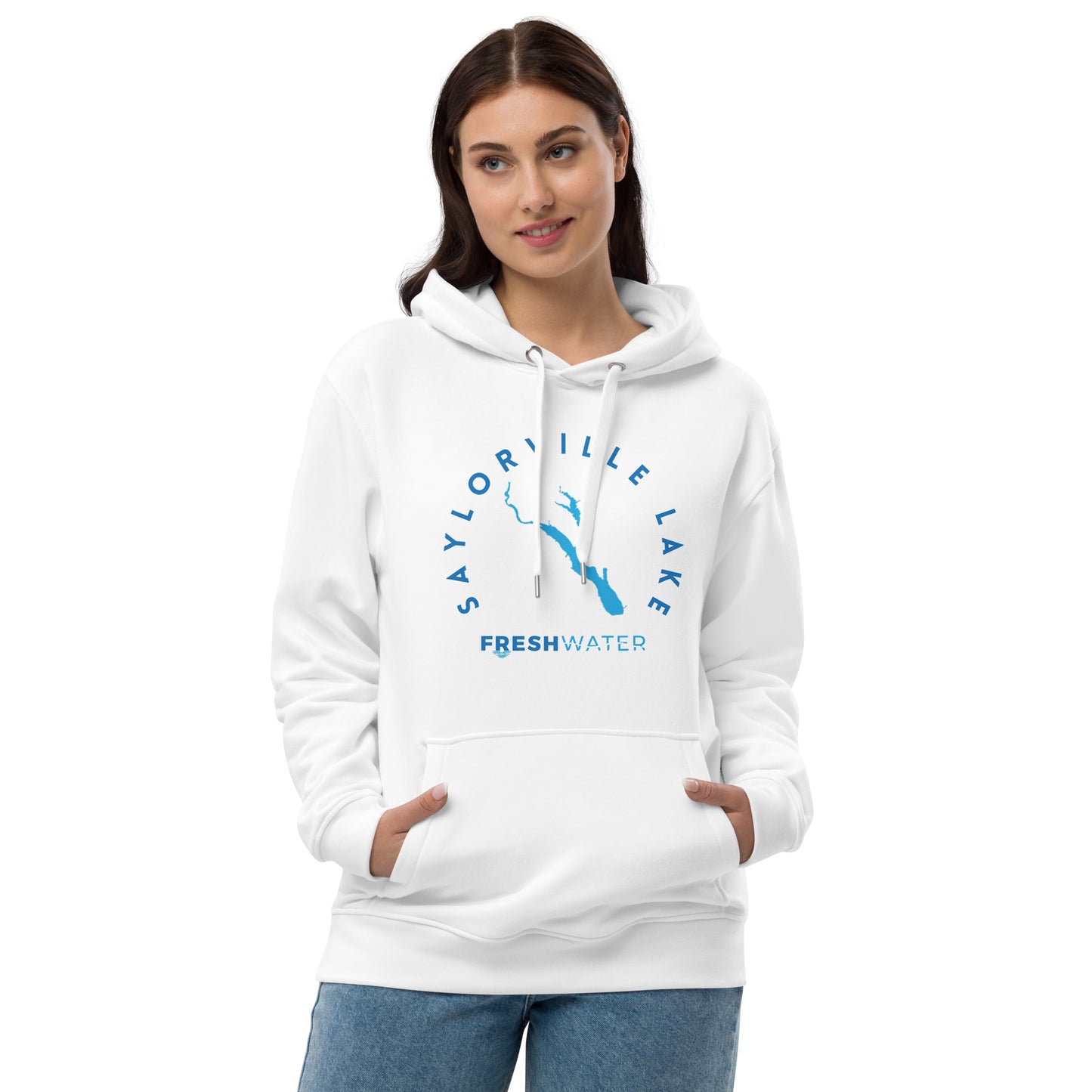 Saylorville Lake Freshwater Blue Premium eco hoodie