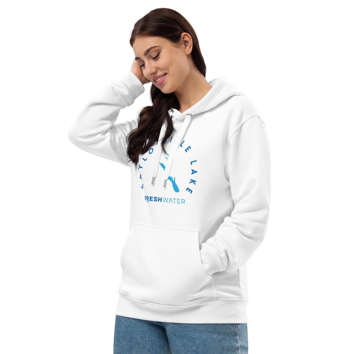 Saylorville Lake Freshwater Blue Premium eco hoodie