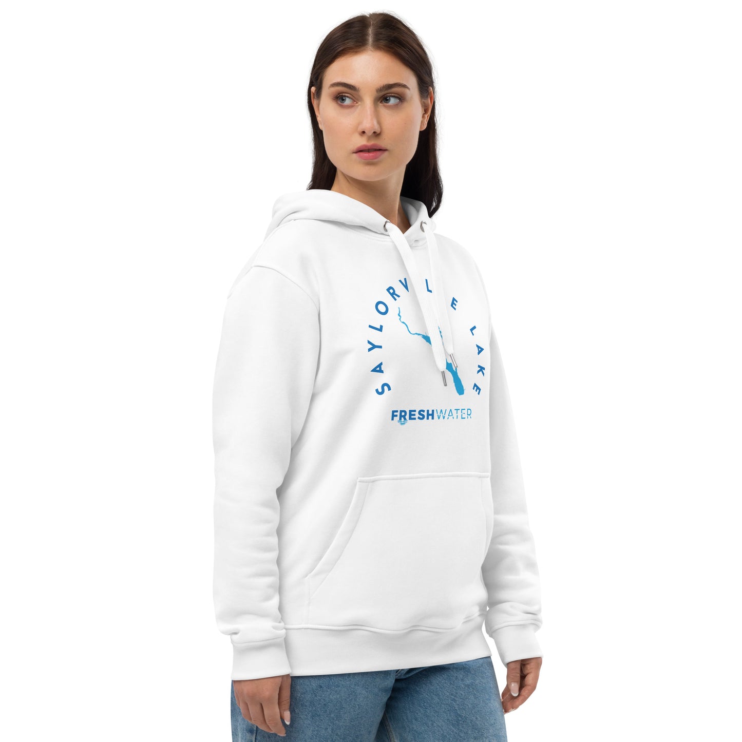 Saylorville Lake Freshwater Blue Premium eco hoodie