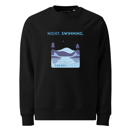 Freshwater Night Swimming Blue Unisex eco sweatshirt