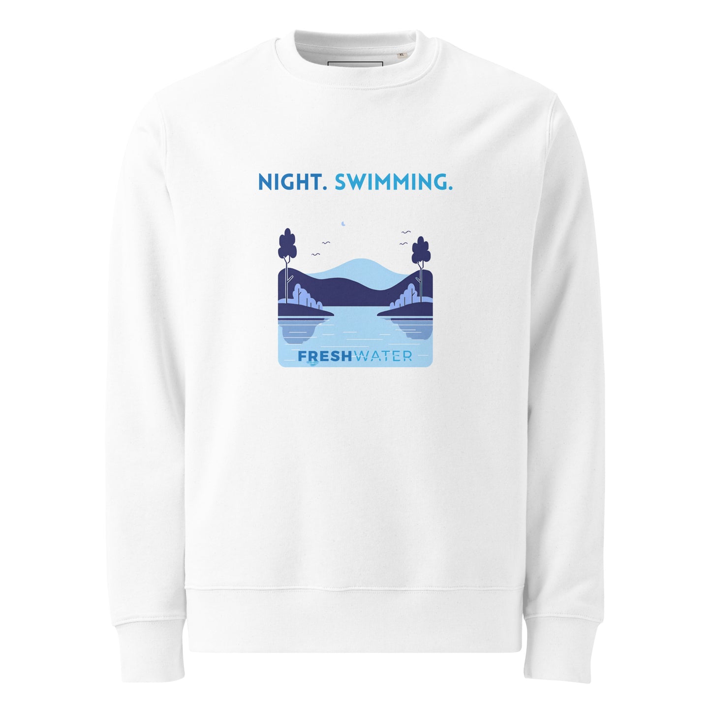 Freshwater Night Swimming Blue Unisex eco sweatshirt