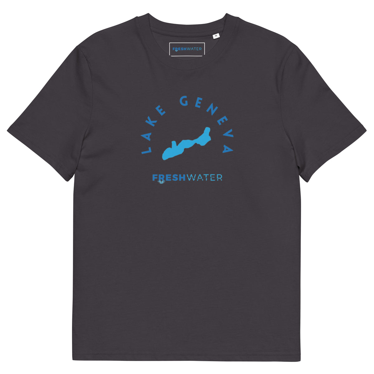 Lake Geneva Freshwater Blue Unisex organic cotton t-shirt