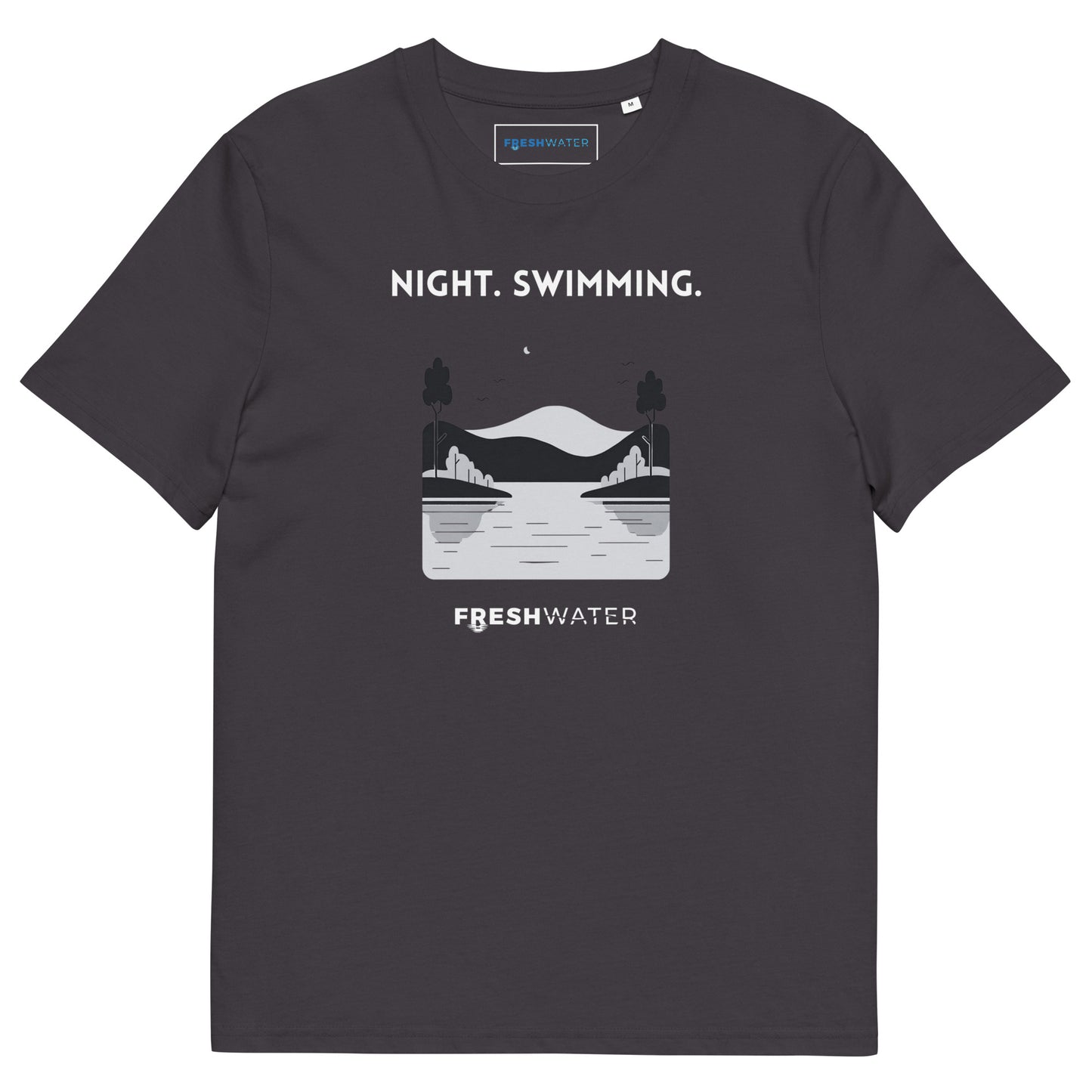 Freshwater Mono Night Swimming Unisex organic cotton t-shirt