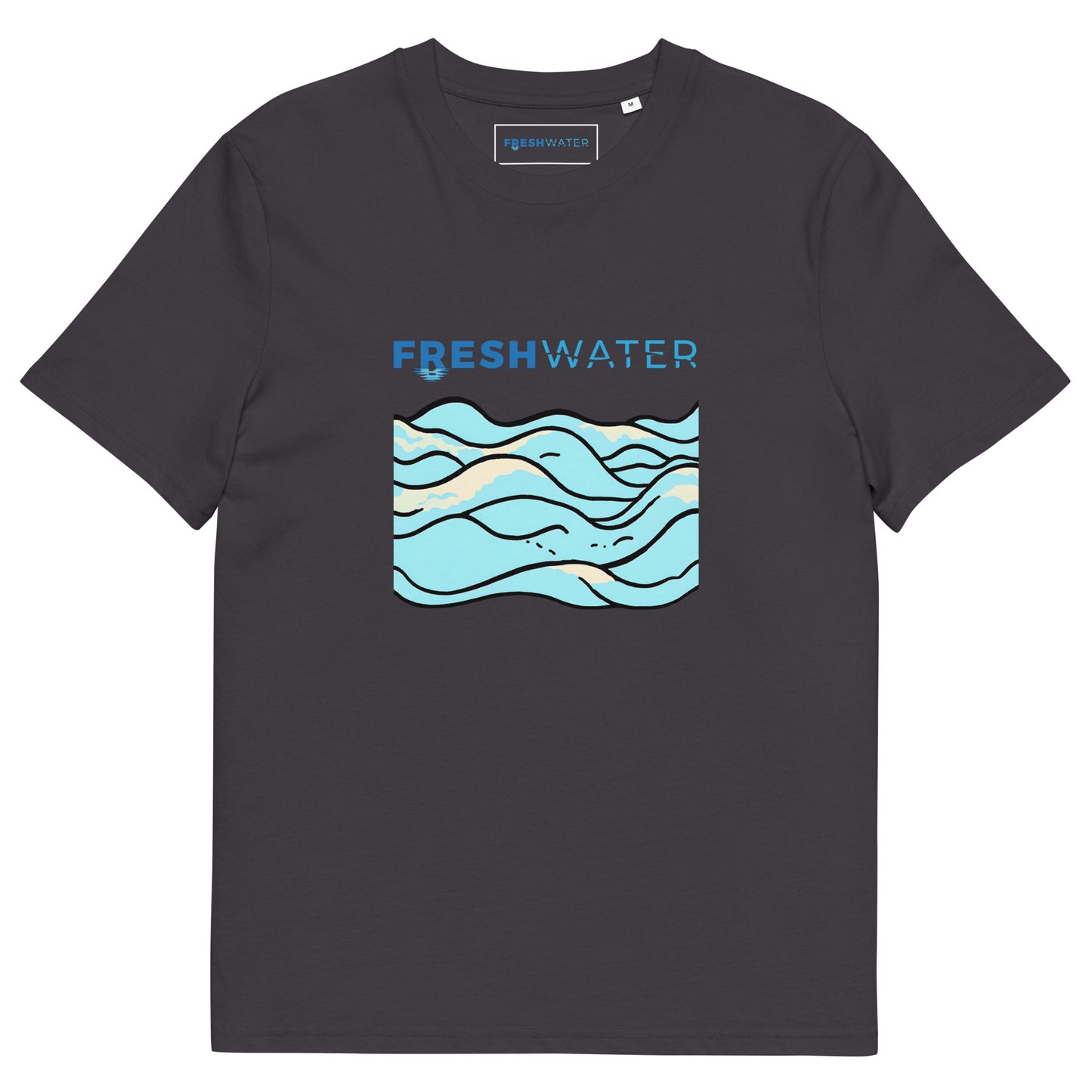 Freshwater Waves Blue Unisex organic cotton t-shirt