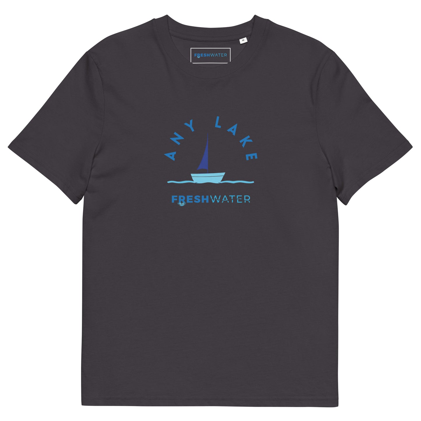 Custom Freshwater Sailing Blue Unisex organic cotton t-shirt
