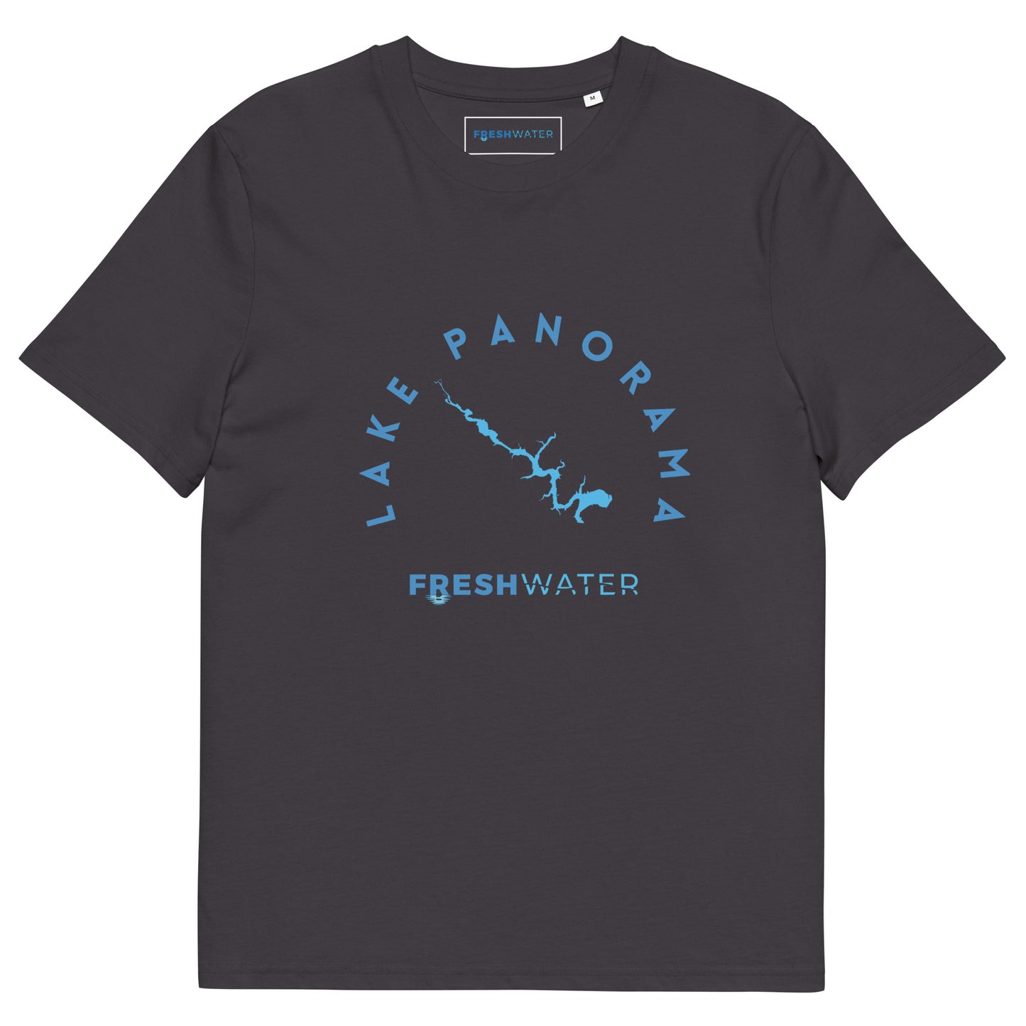 Lake Panorama Freshwater Blue Unisex organic cotton t-shirt