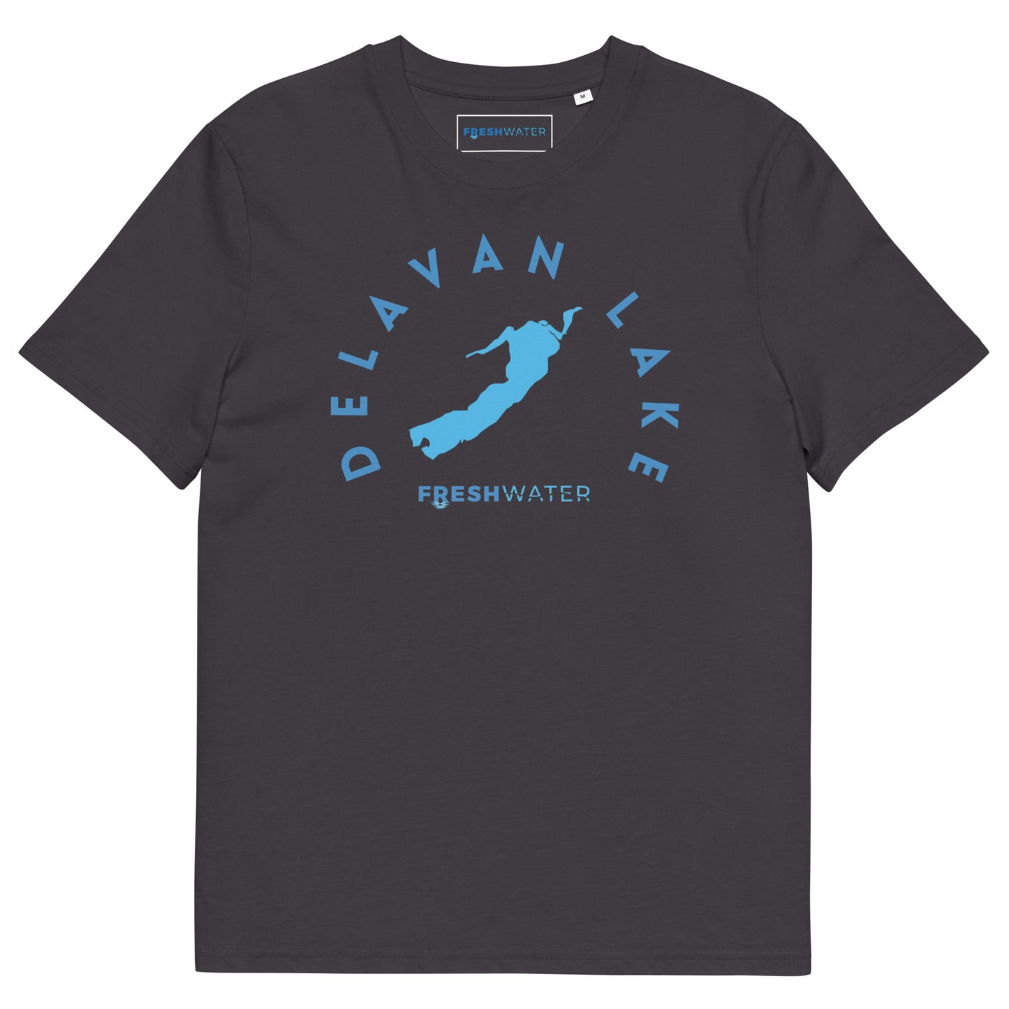 Delavan Lake Freshwater Blue Unisex organic cotton t-shirt