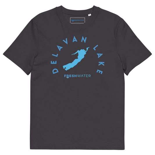 Delavan Lake Freshwater Blue Unisex organic cotton t-shirt