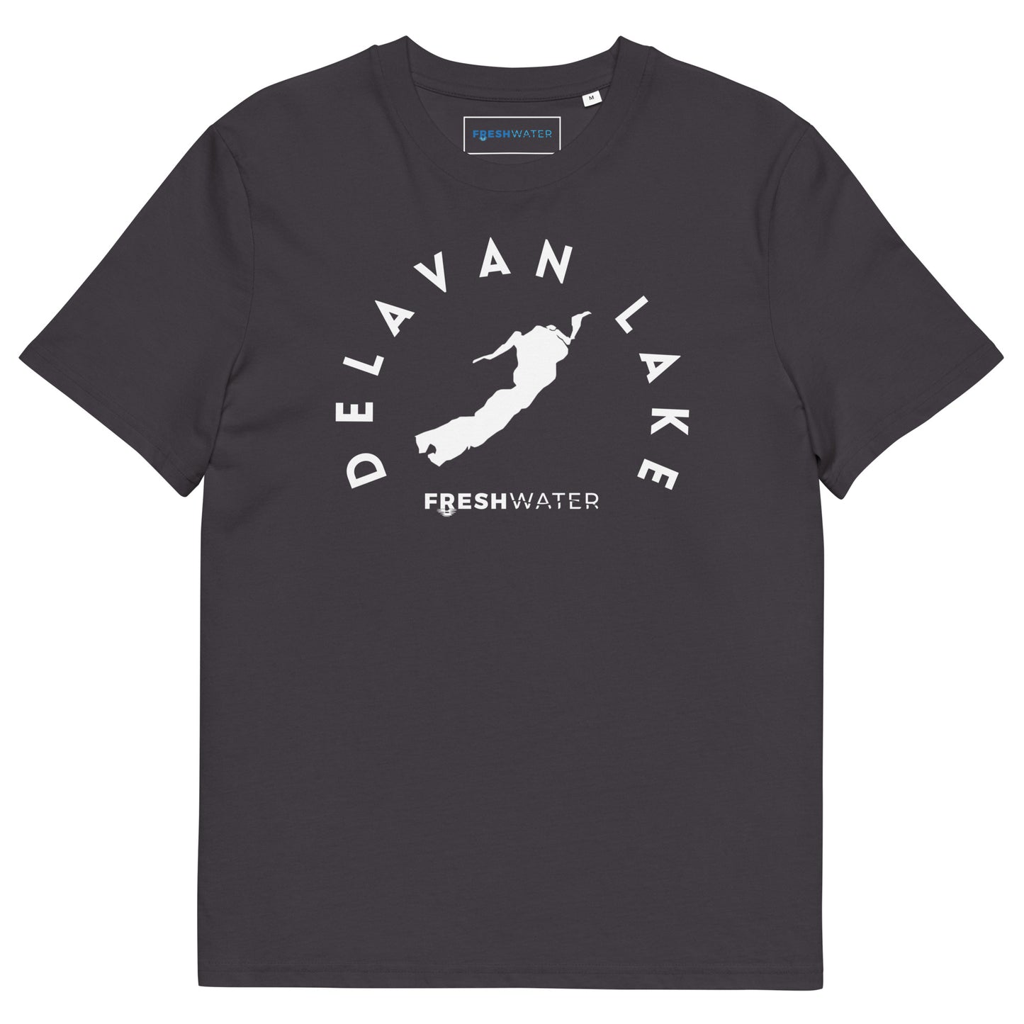 Delavan Lake Freshwater BW Unisex organic cotton t-shirt