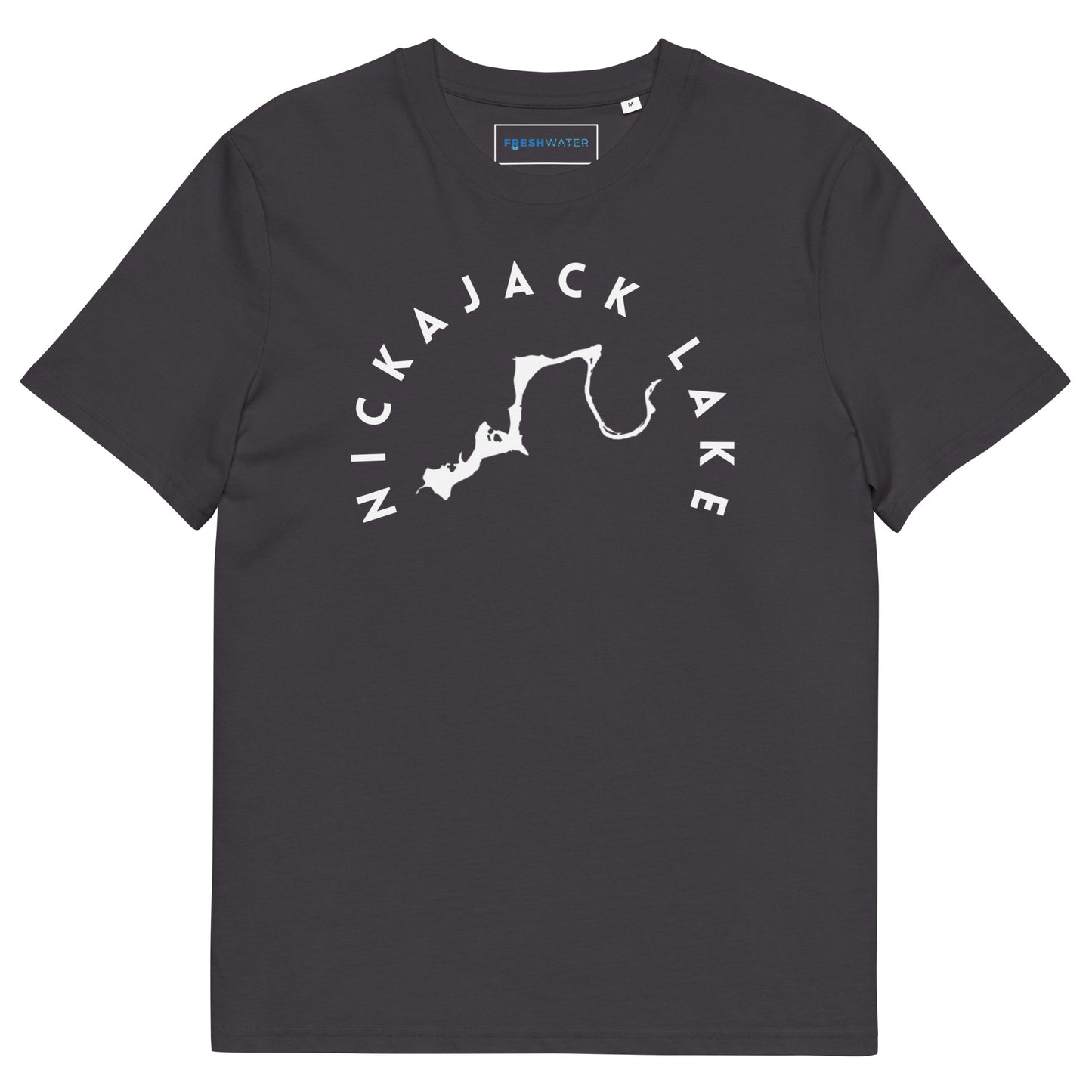 NIckajack Lake Tennessee Freshwater BW Unisex organic cotton t-shirt