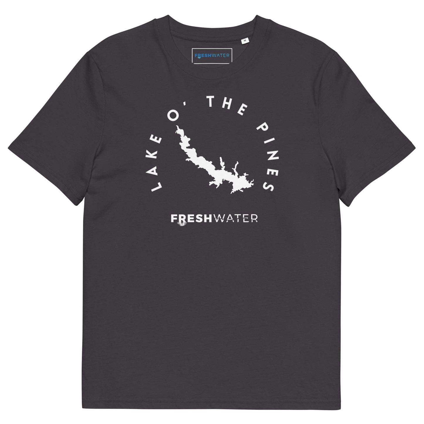 Lake O' the Pines Texas Freshwater BW Unisex organic cotton t-shirt