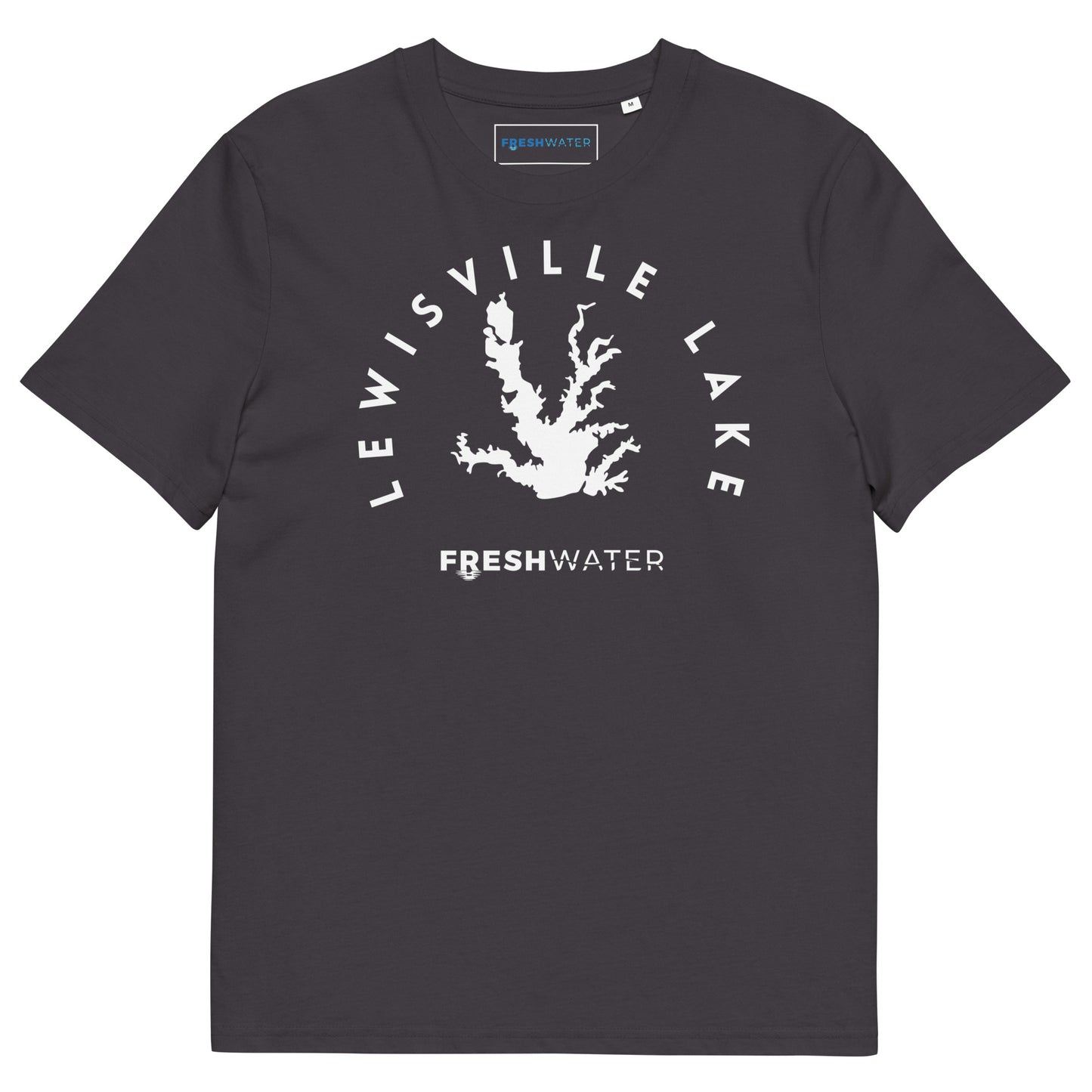 Lewisville Lake Texas Freshwater BW Unisex organic cotton t-shirt