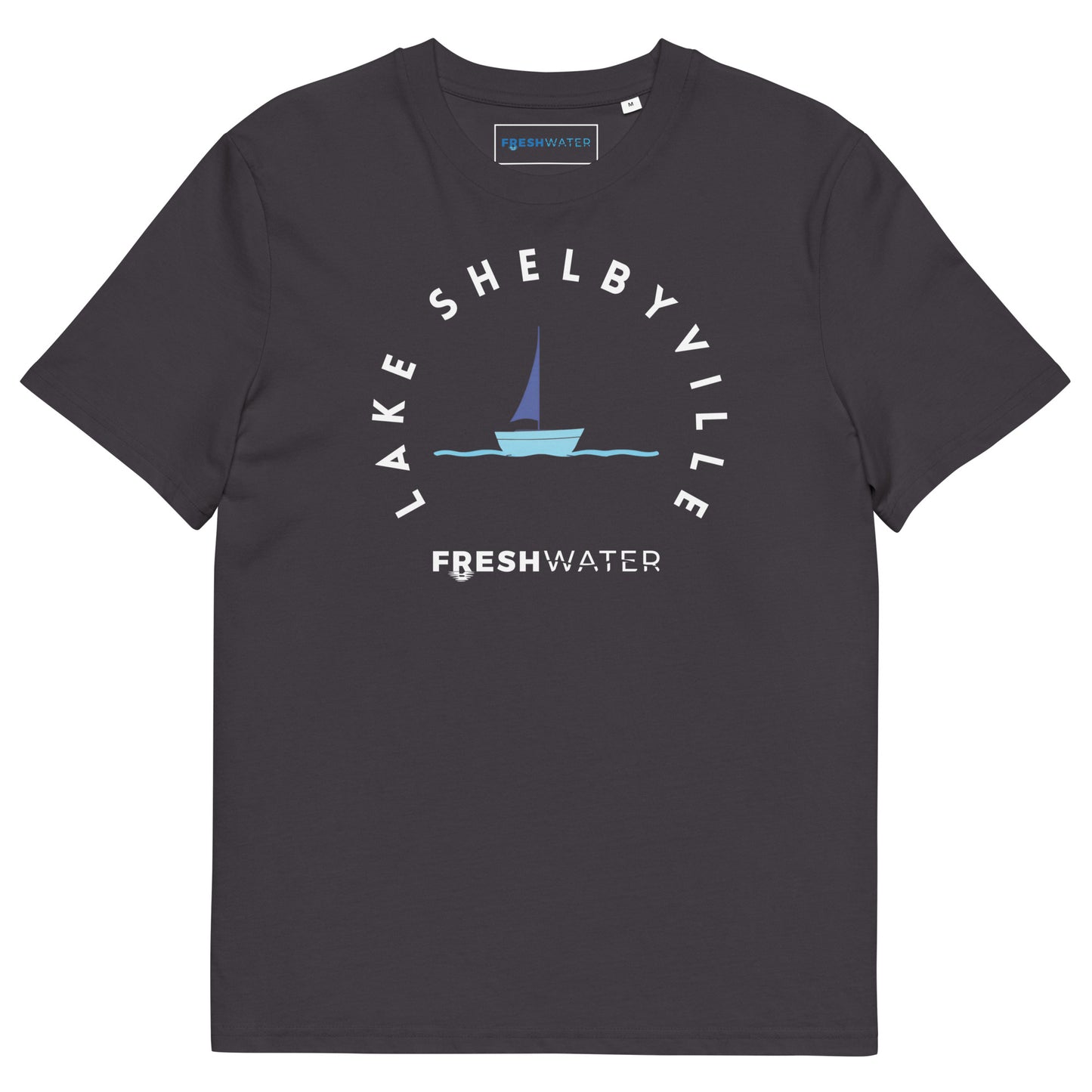 Lake Shelbyville Illinois Freshwater Sailing Unisex organic cotton t-shirt