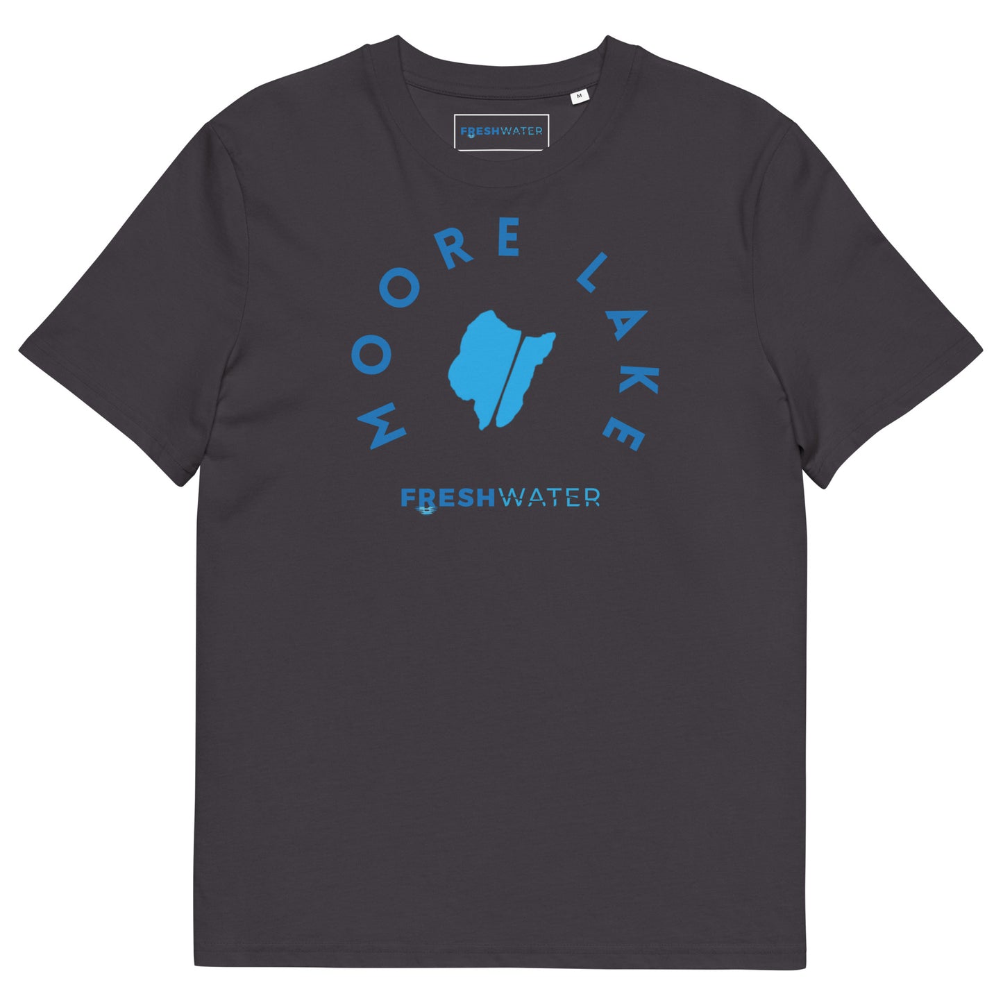 Moore Lake Minnesota Freshwater Blue Unisex organic cotton t-shirt