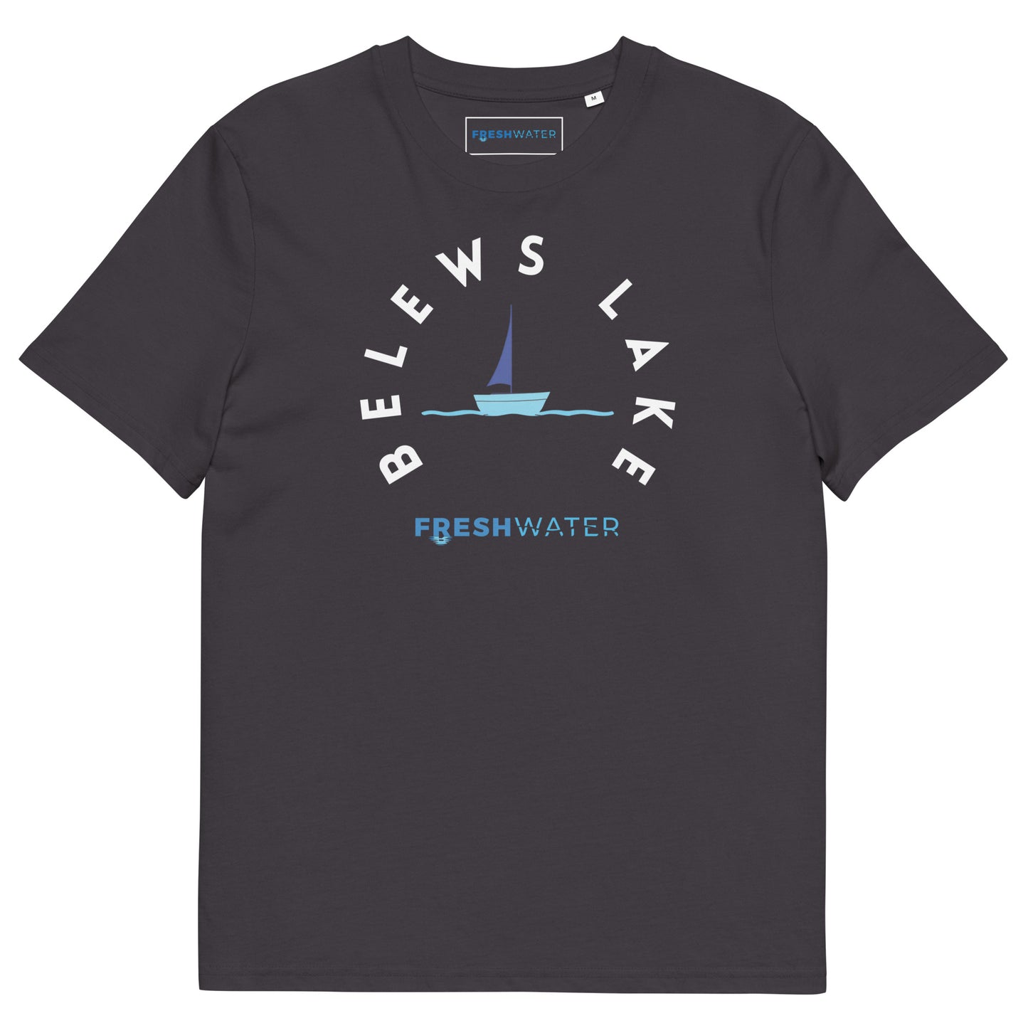 Belews Lake North Carolina Freshwater BW Unisex organic cotton t-shirt
